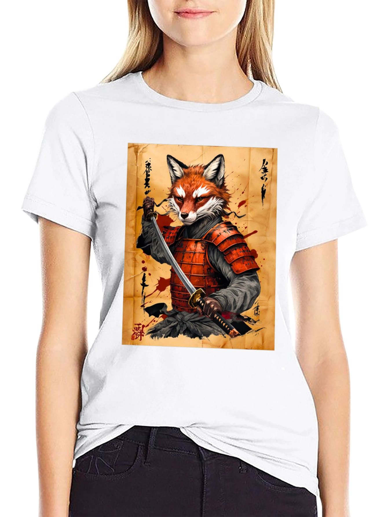 Fox Samurai Graphic T-Shirt - Unique Design