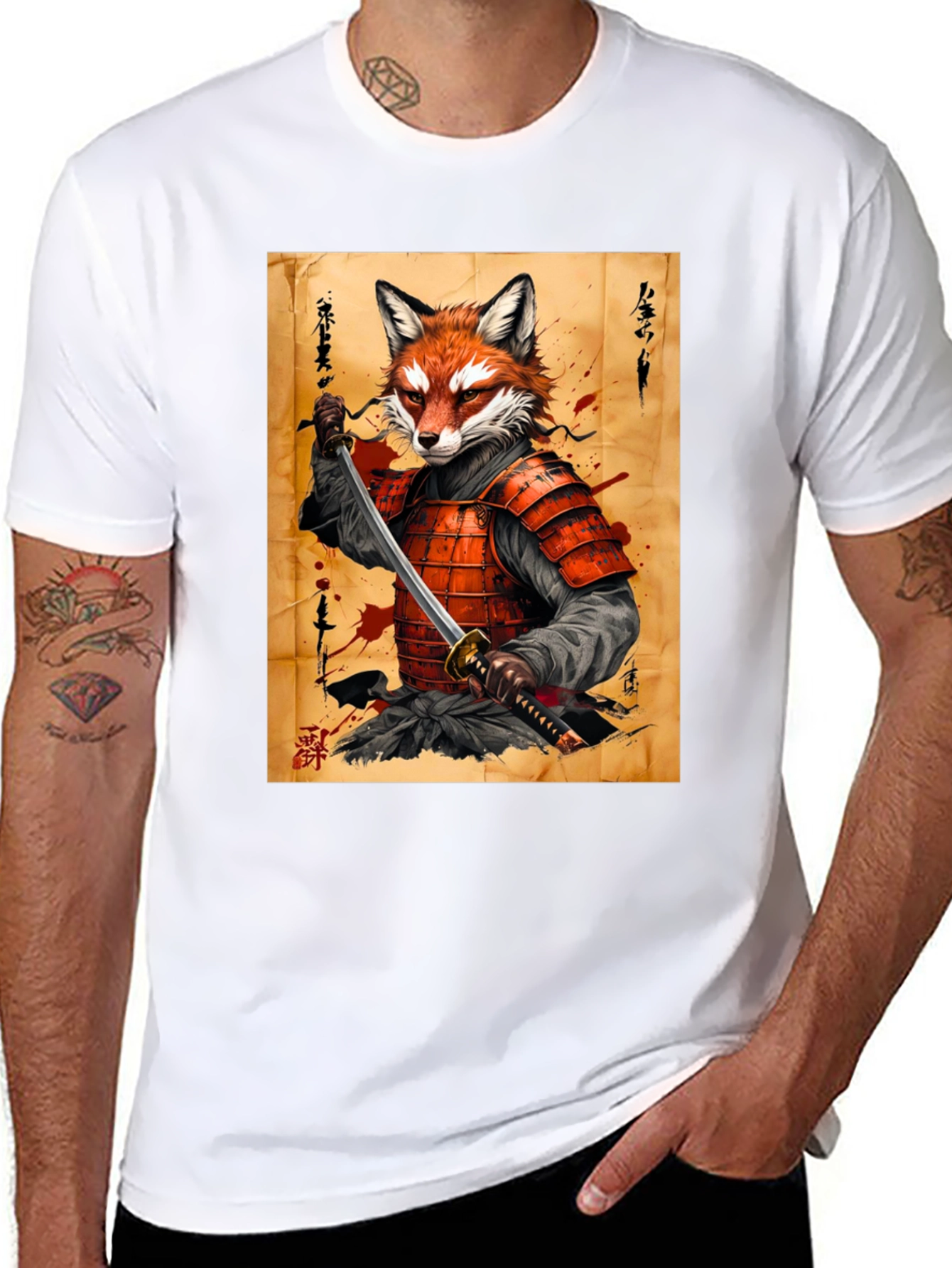 Fox Samurai Graphic T-Shirt - Unique Design