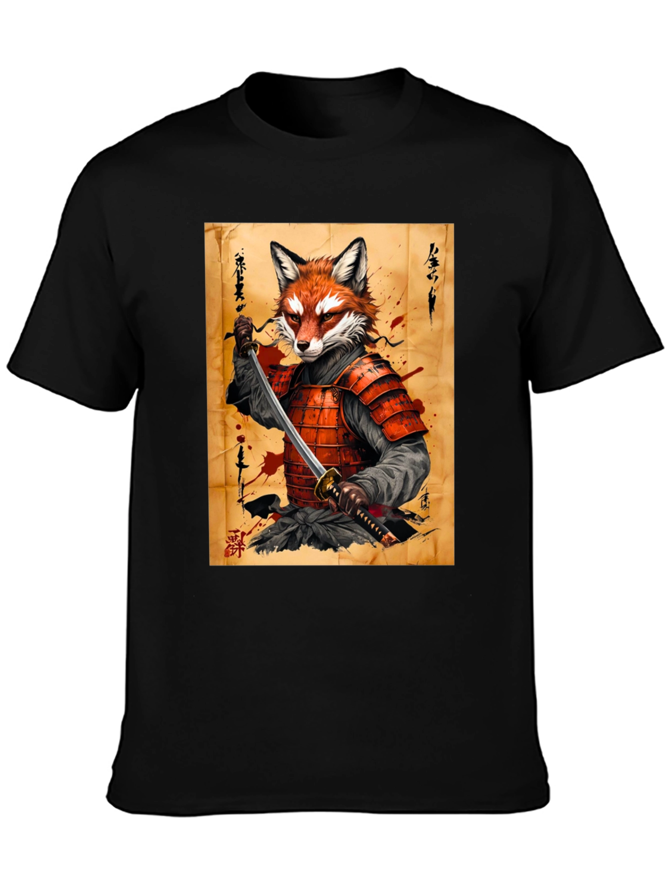 Fox Samurai Graphic T-Shirt - Unique Design