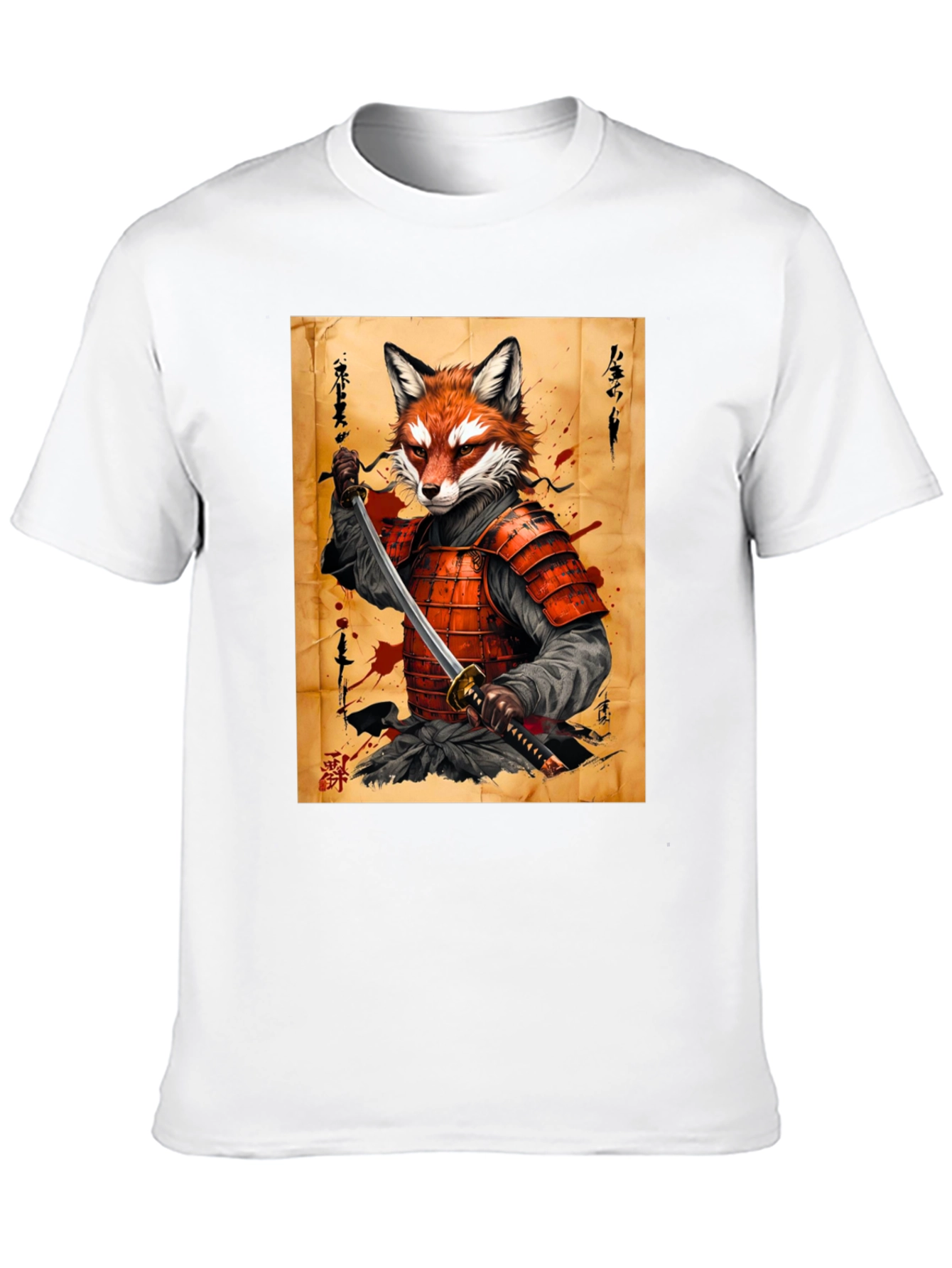 Fox Samurai Graphic T-Shirt - Unique Design