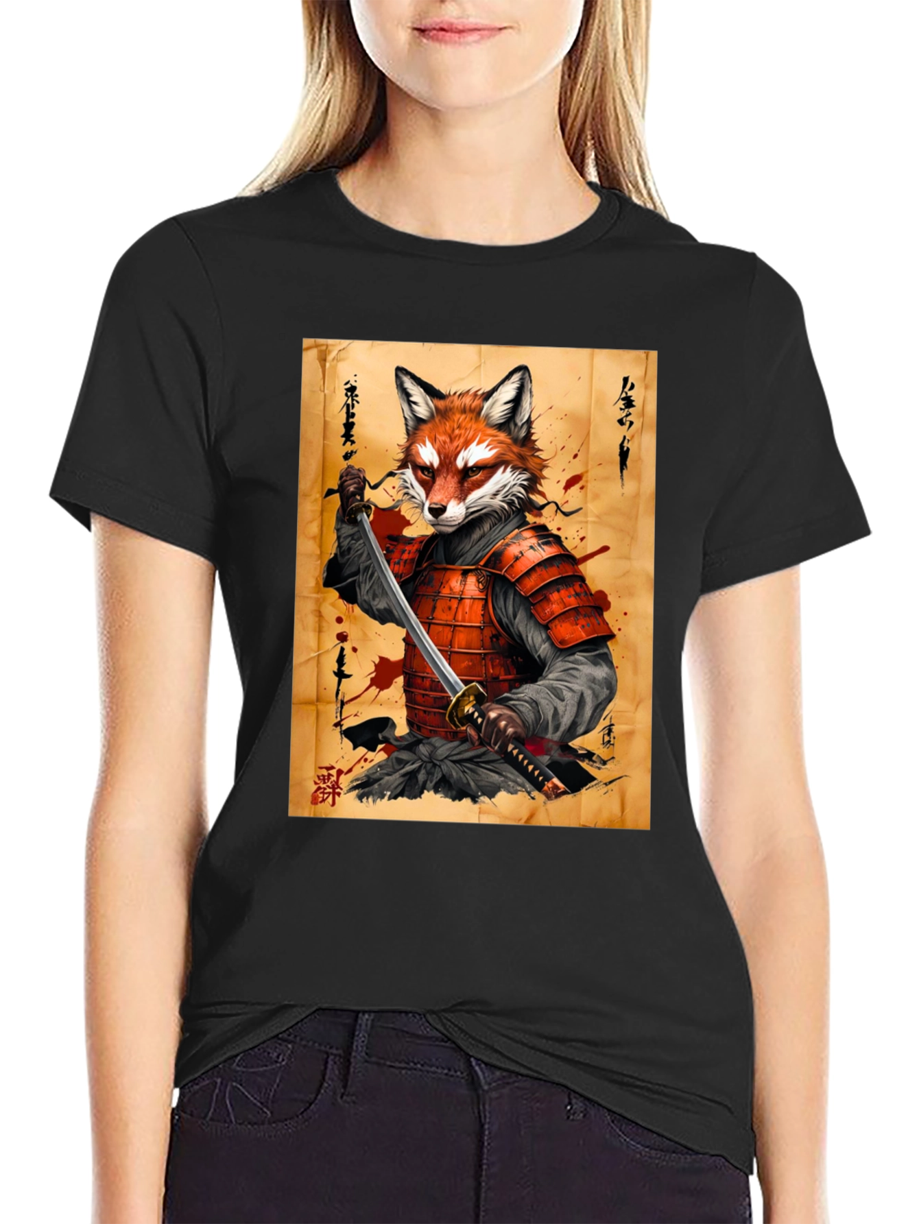 Fox Samurai Graphic T-Shirt - Unique Design