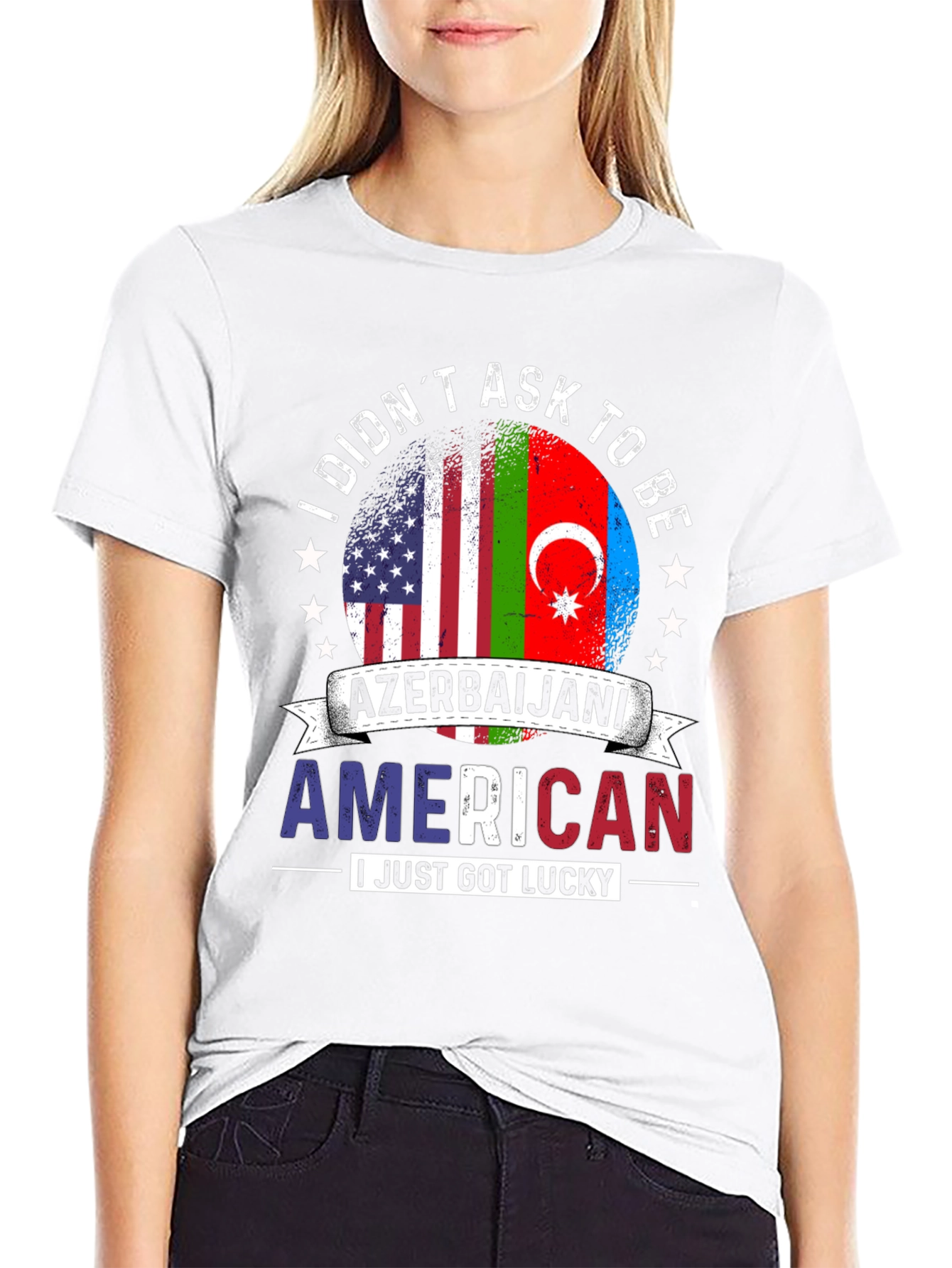 Azerbaijani American T-Shirt Flag Design