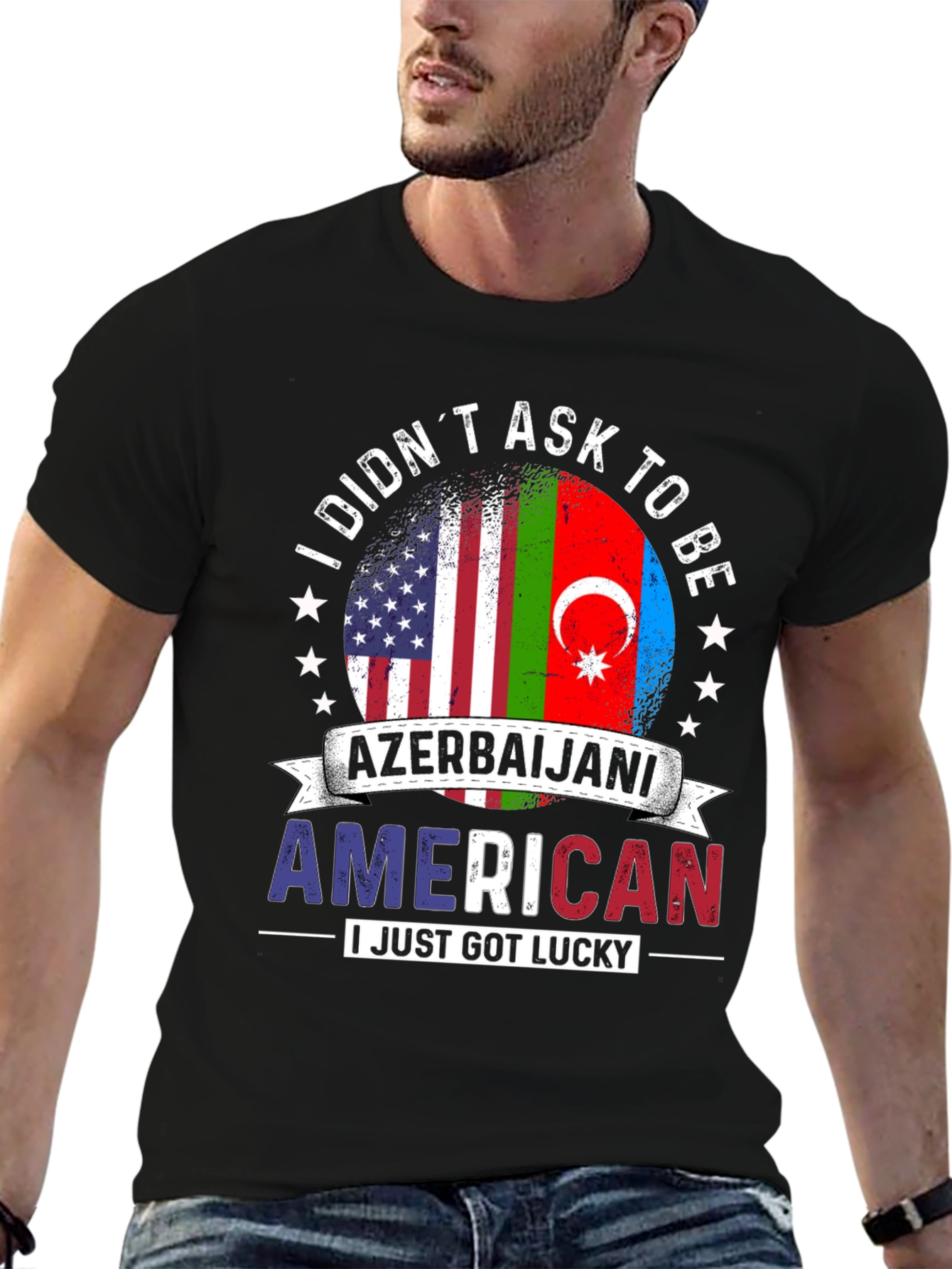 Azerbaijani American T-Shirt Flag Design
