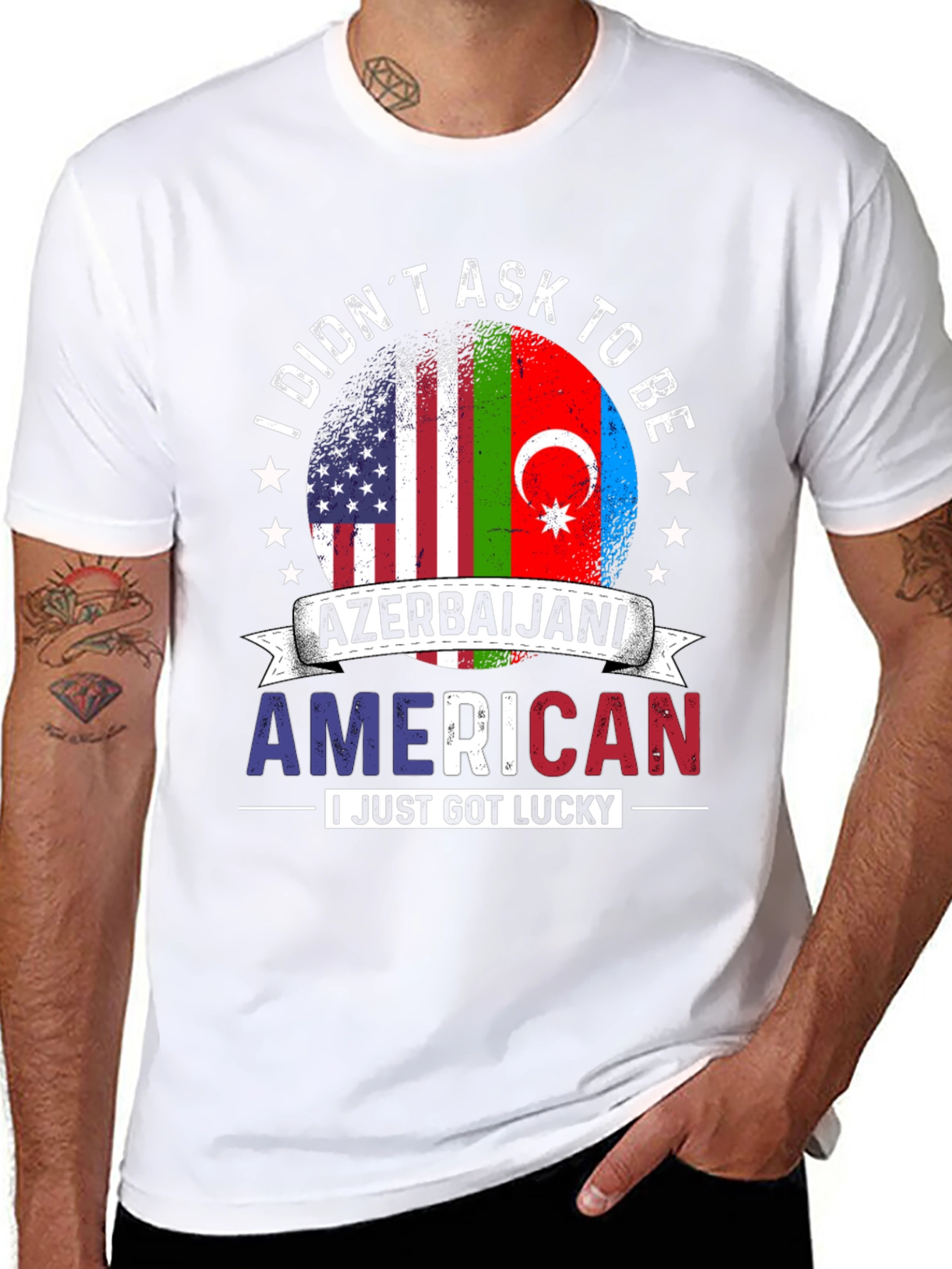 Azerbaijani American T-Shirt Flag Design