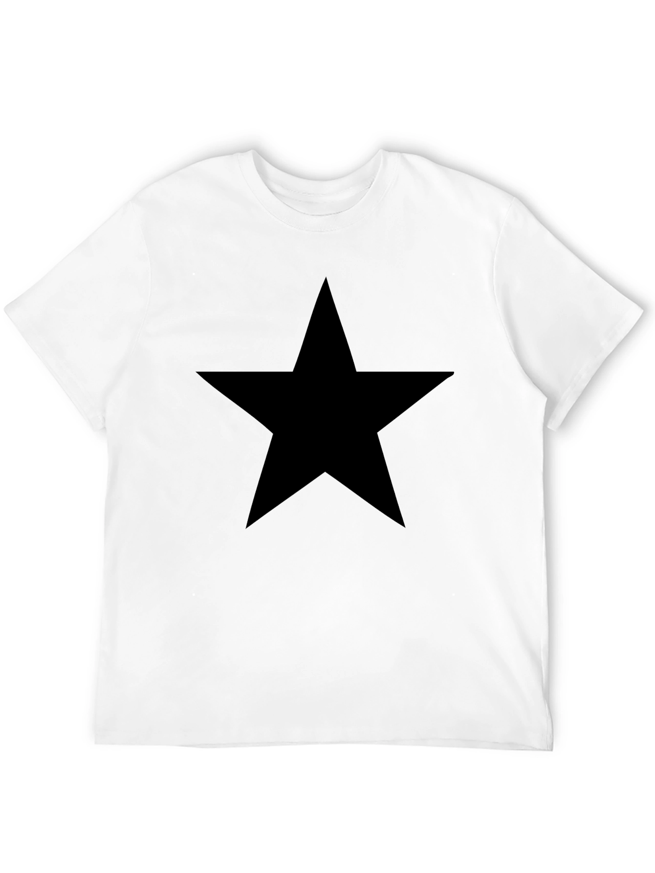 Bold Star Graphic Tee - Classic Black Cotton T-Shirt