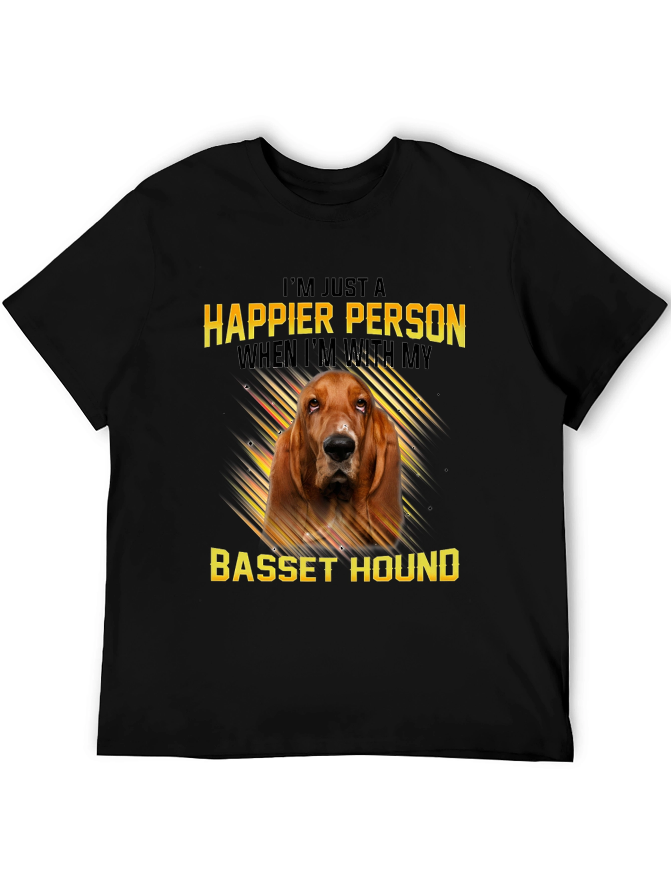 Happier Person Basset Hound Graphic Tee