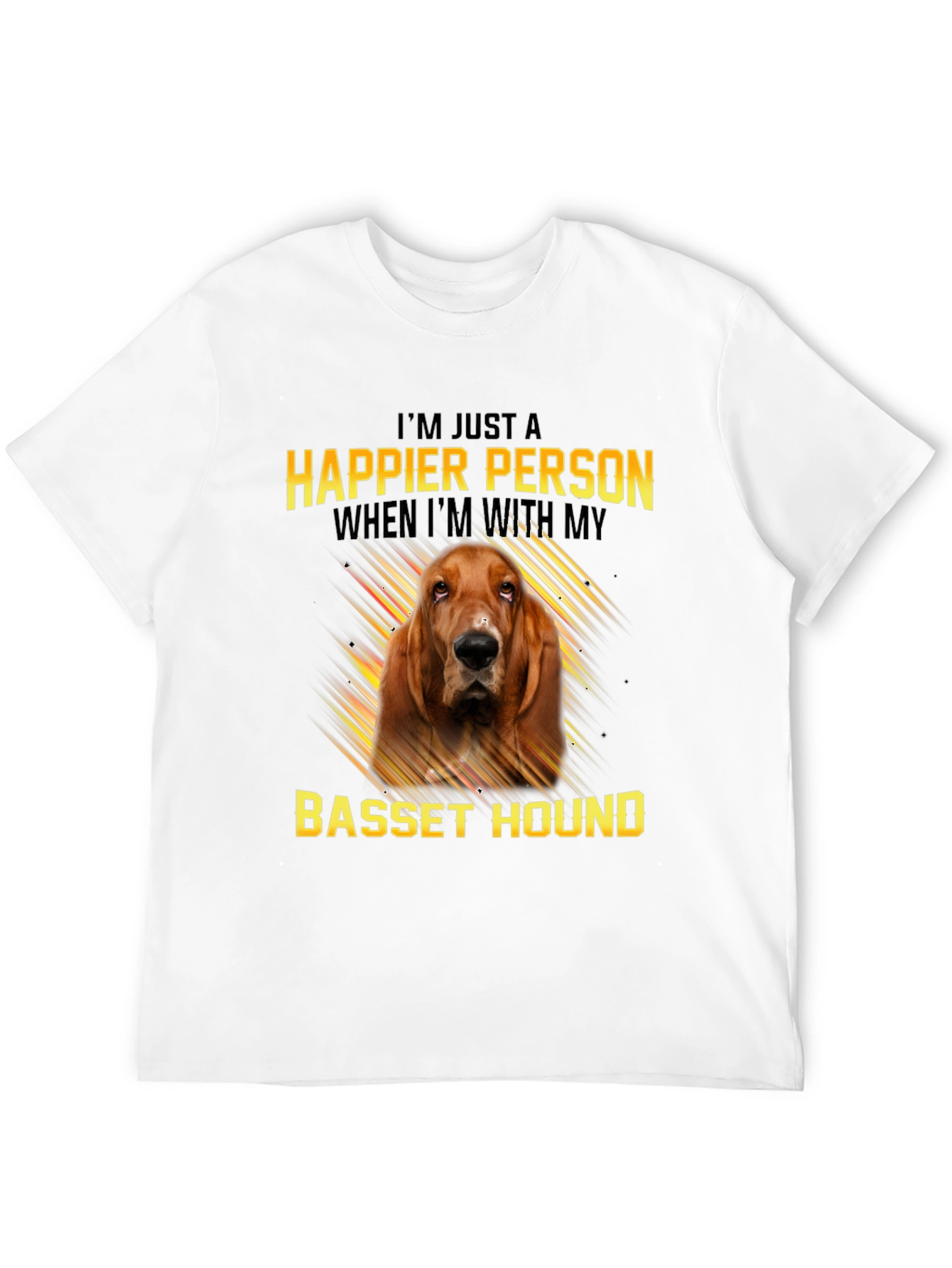 Happier Person Basset Hound Graphic Tee