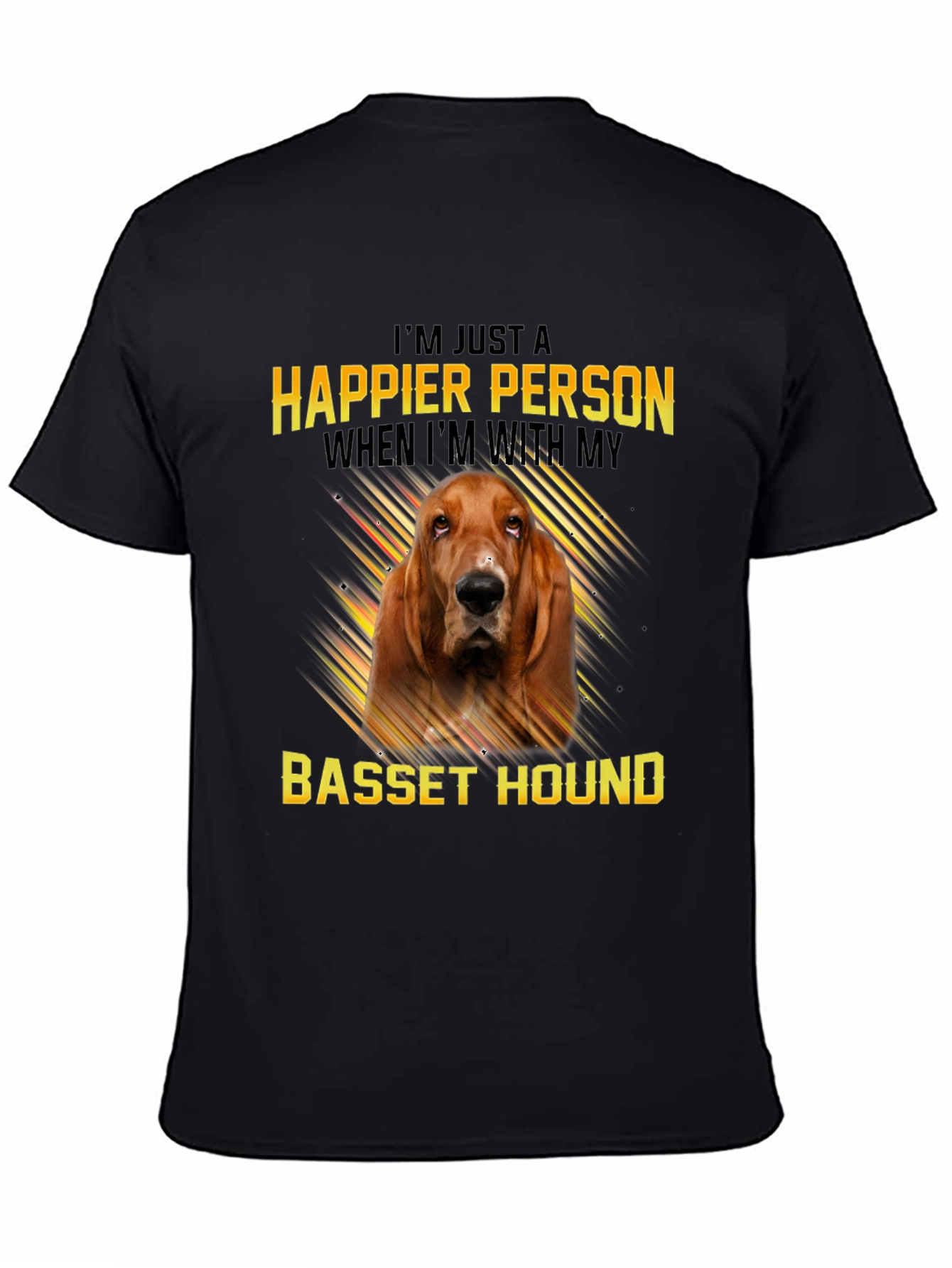 Happier Person Basset Hound Graphic Tee