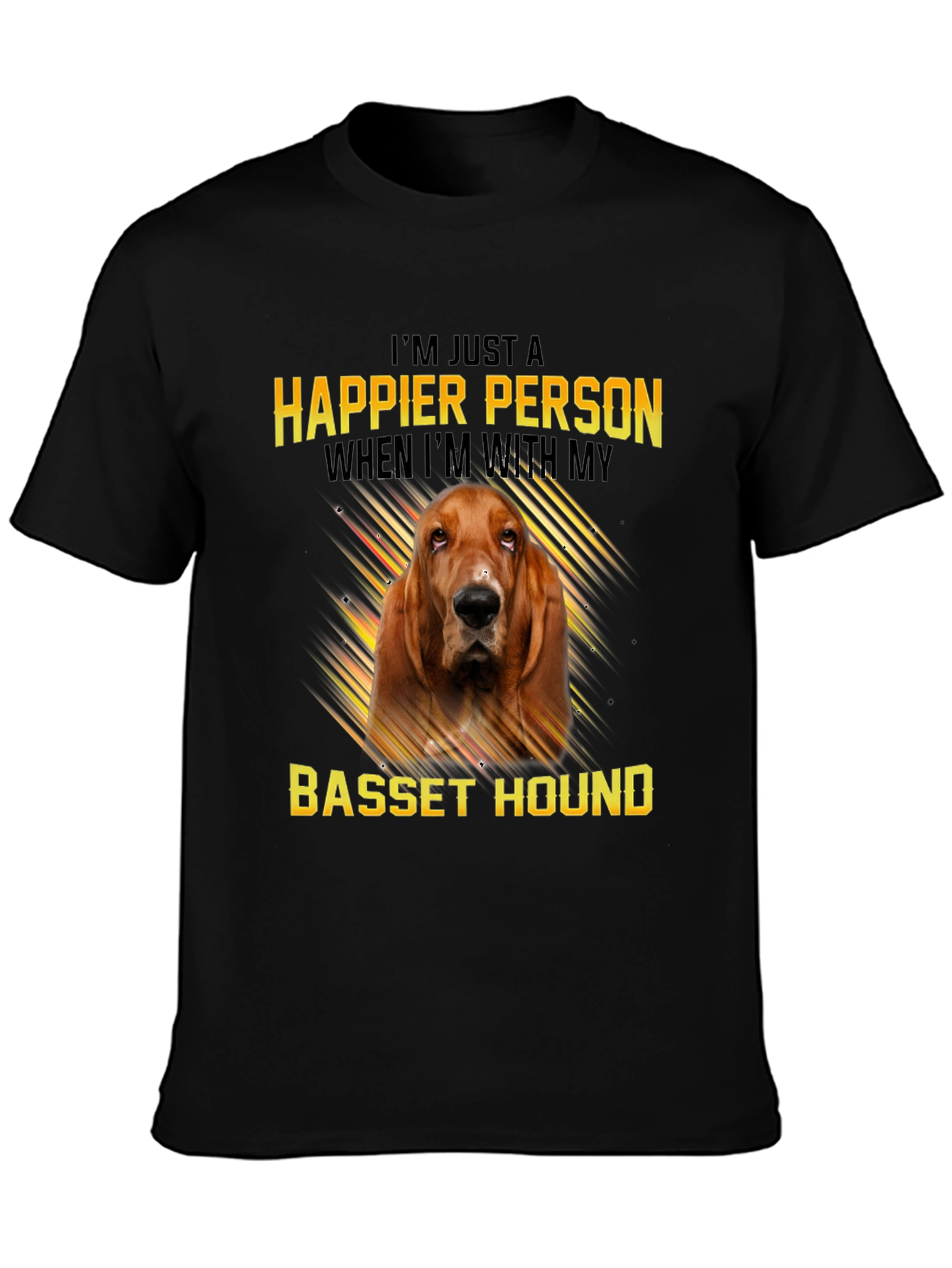Happier Person Basset Hound Graphic Tee