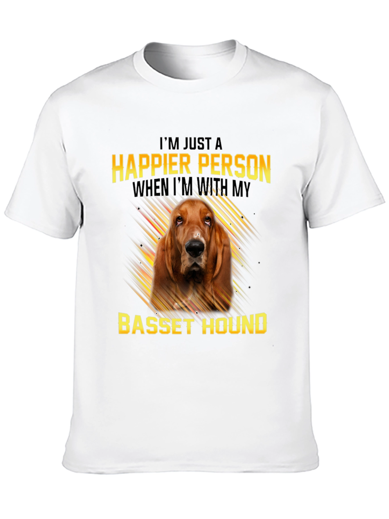 Happier Person Basset Hound Graphic Tee