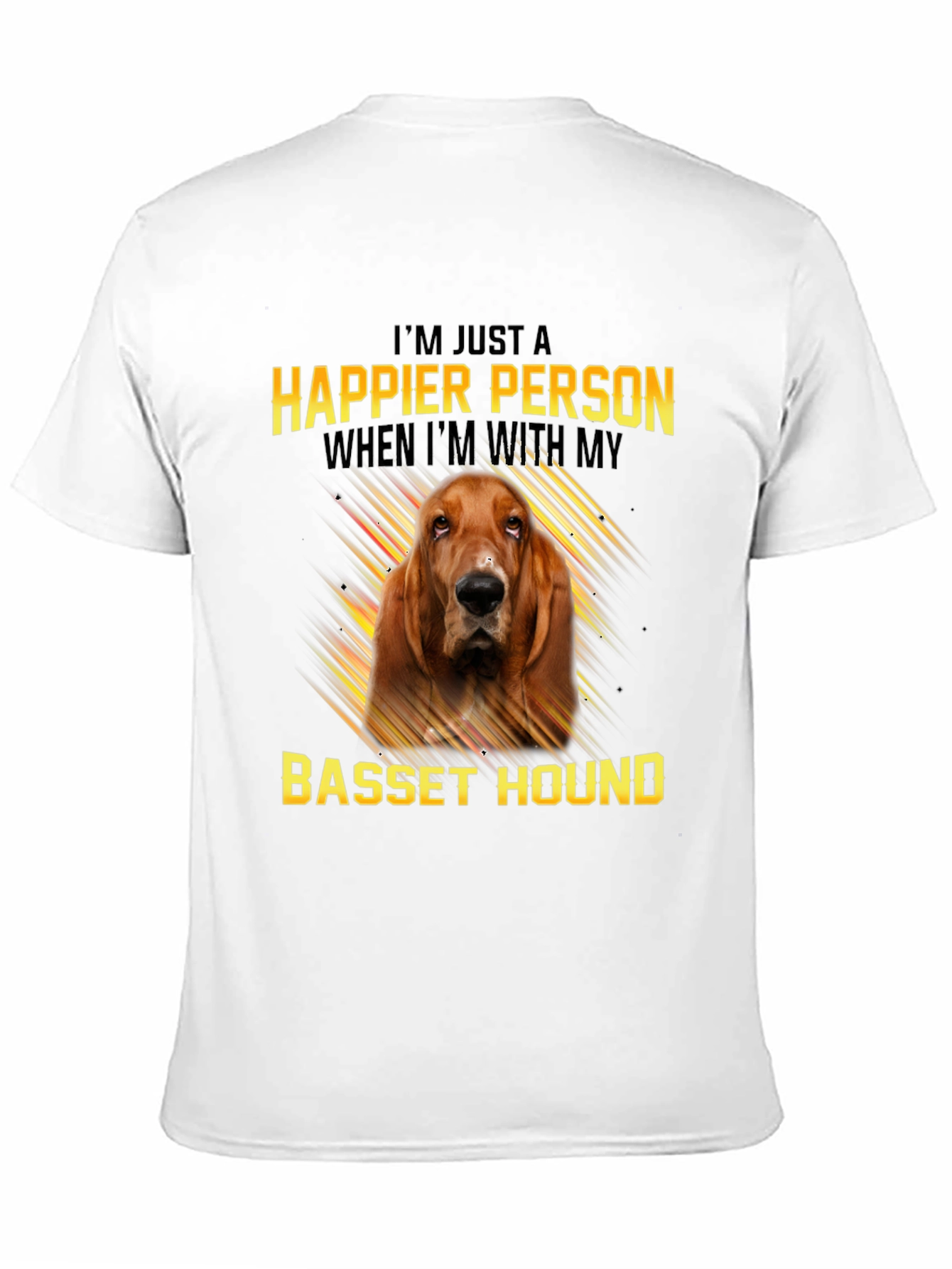 Happier Person Basset Hound Graphic Tee