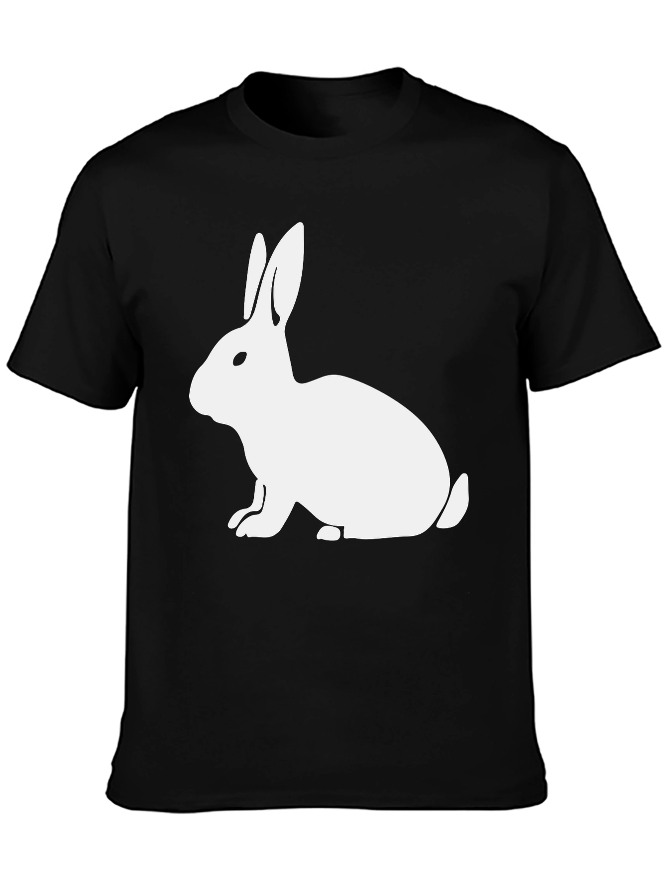 Rabbit Graphic Print Tee - Black