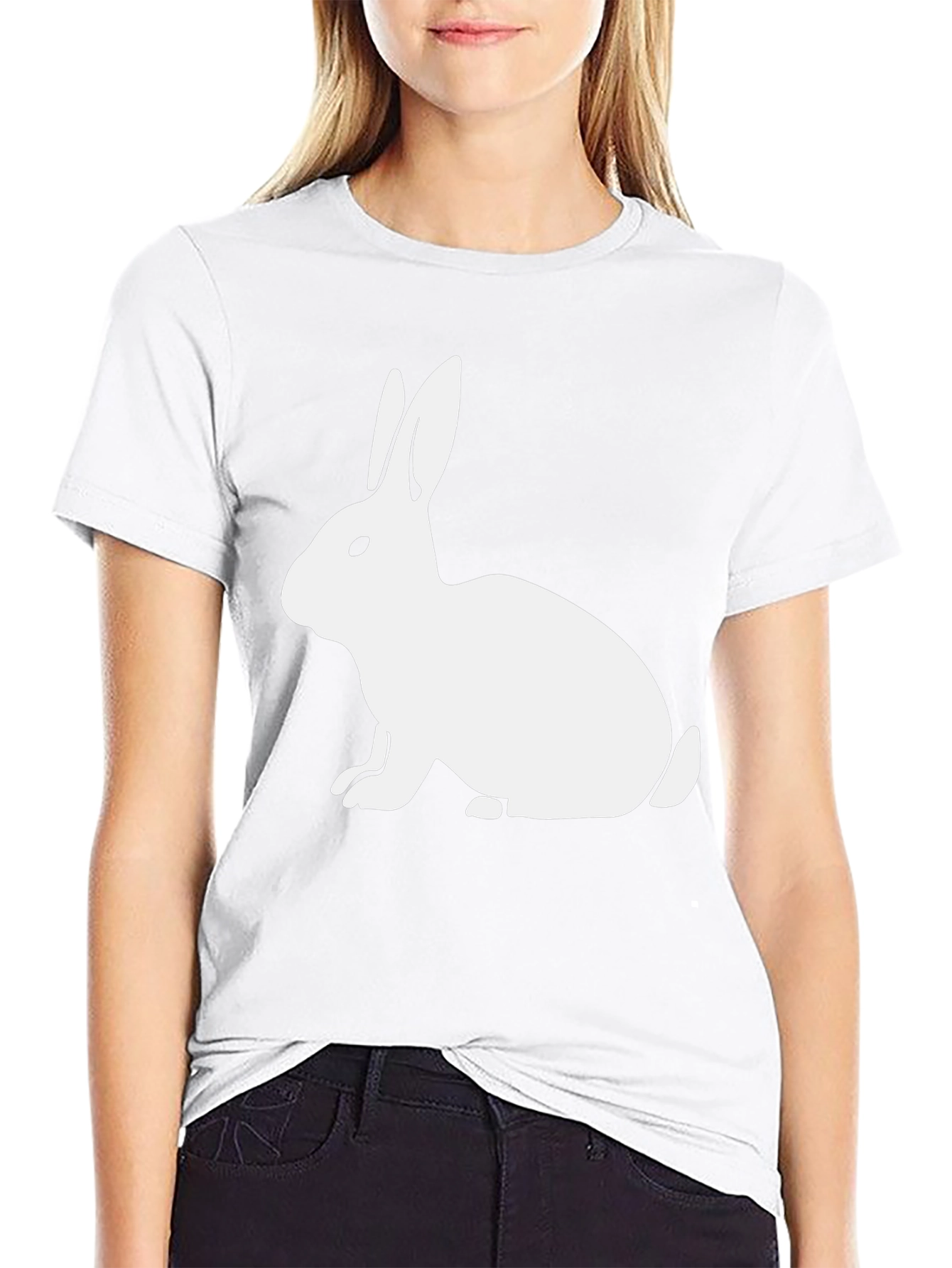 Rabbit Graphic Print Tee - Black