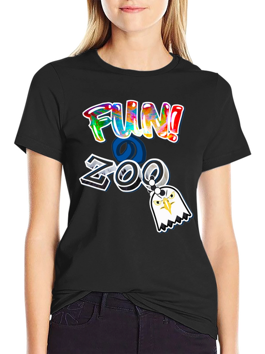 Fun at the Zoo Black T-Shirt with Eagle Charm