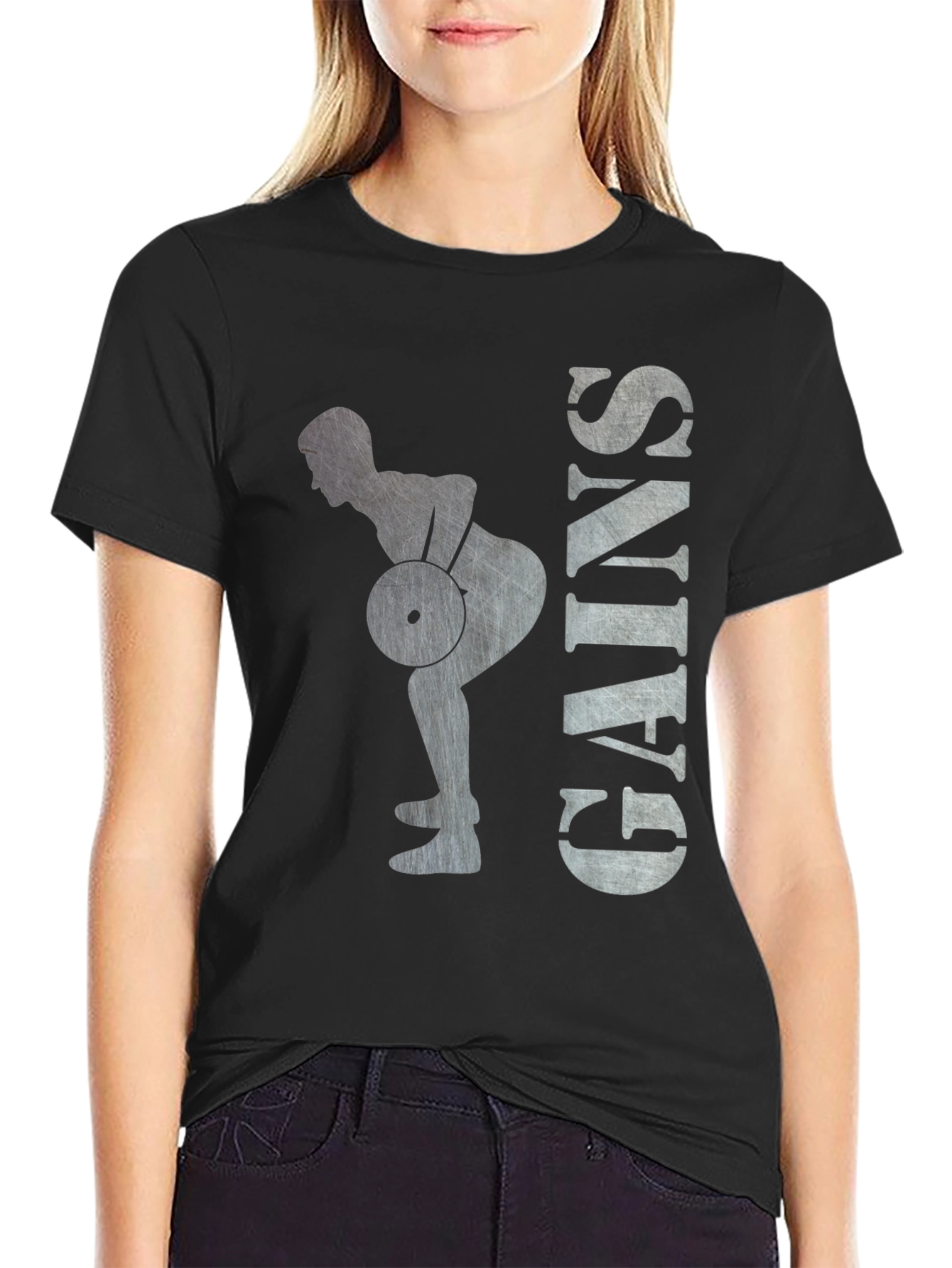Gains Lifting Graphic T-Shirt - Black