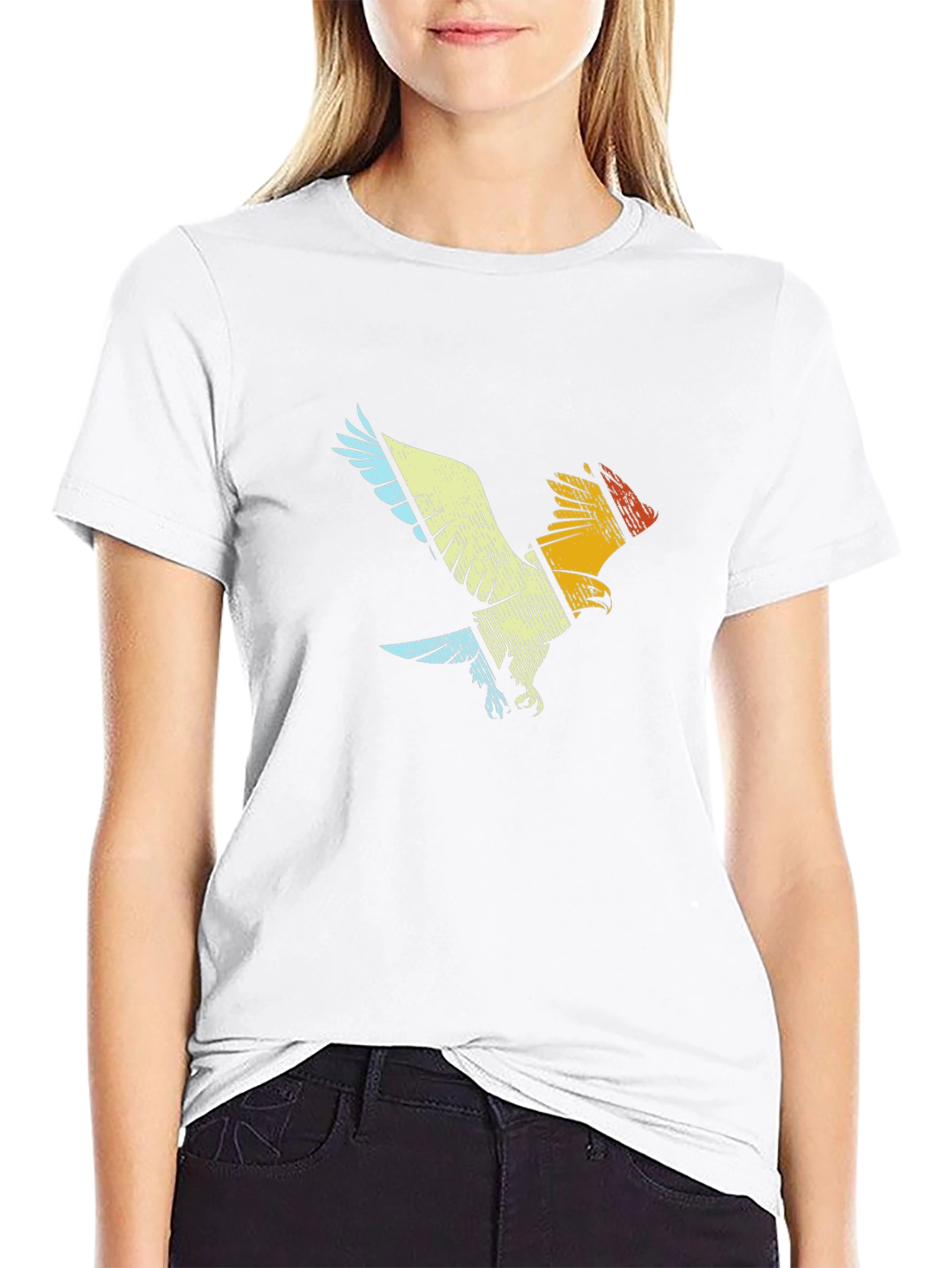 Retro Eagle Graphic Tee - Black