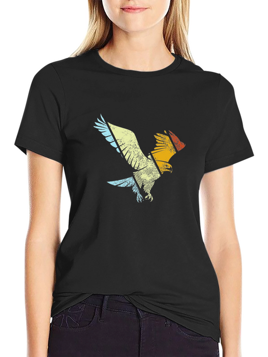 Retro Eagle Graphic Tee - Black