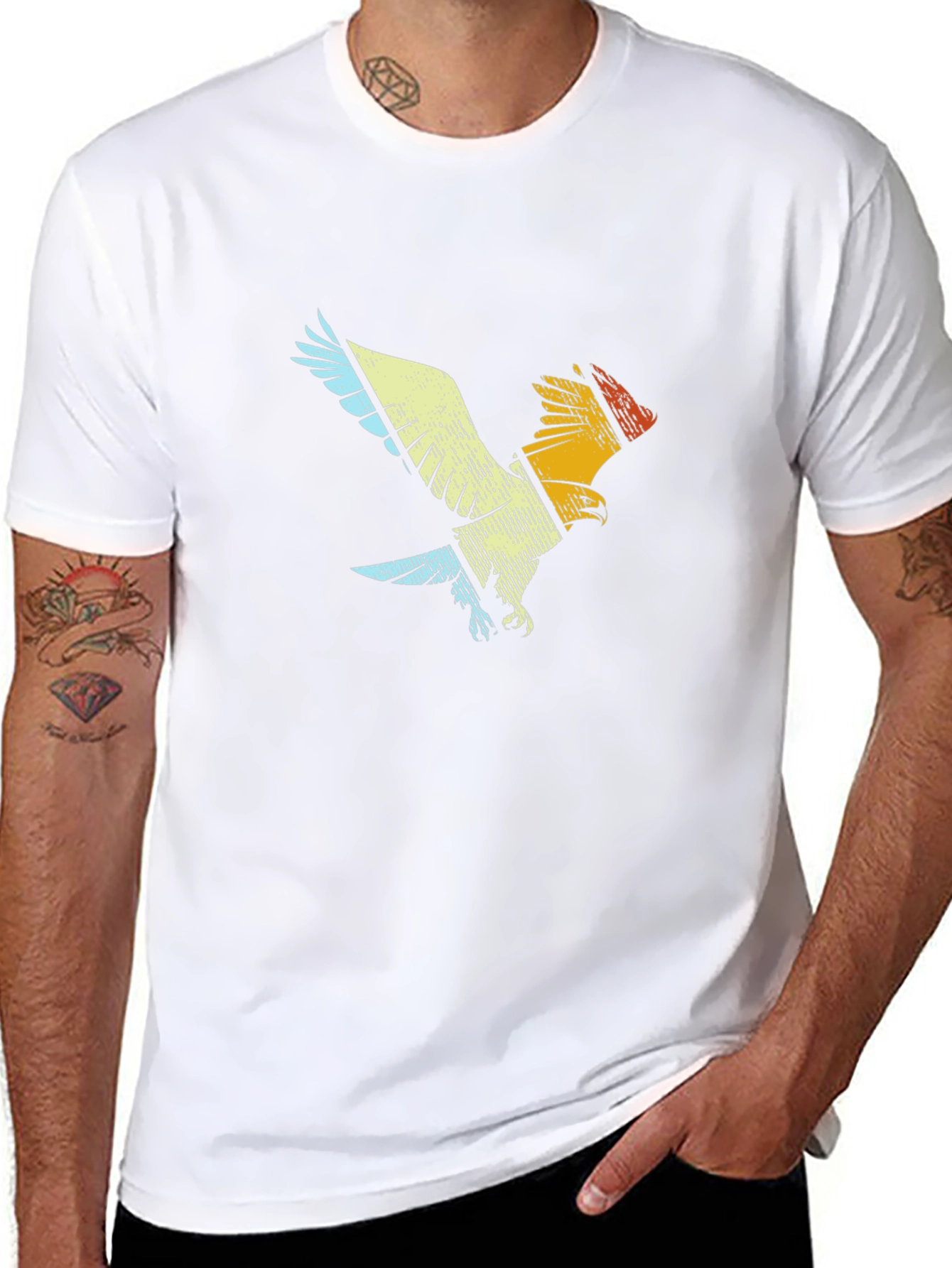 Retro Eagle Graphic Tee - Black