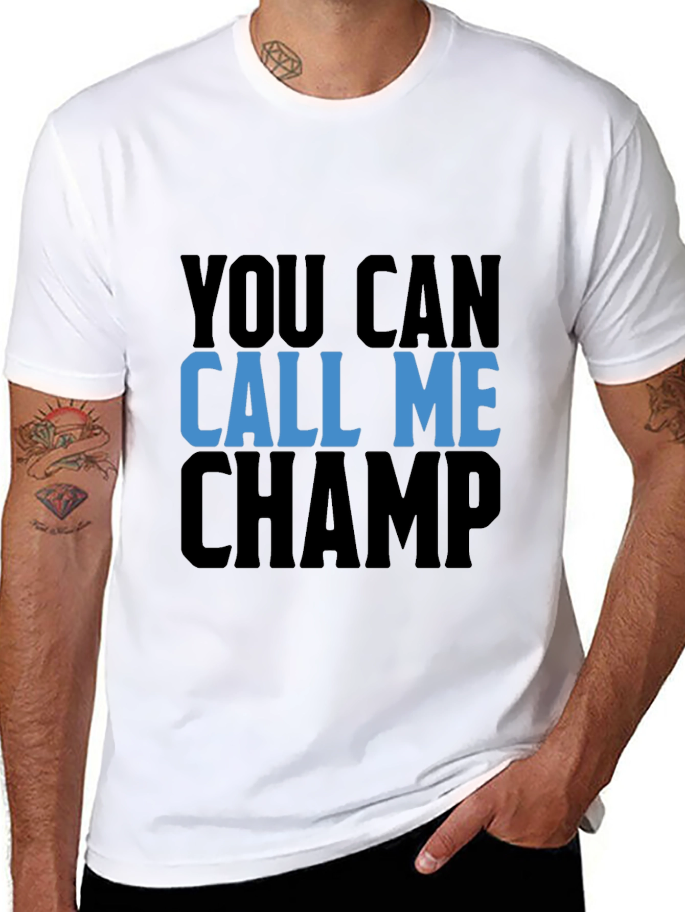 Call Me Champ Black T-Shirt