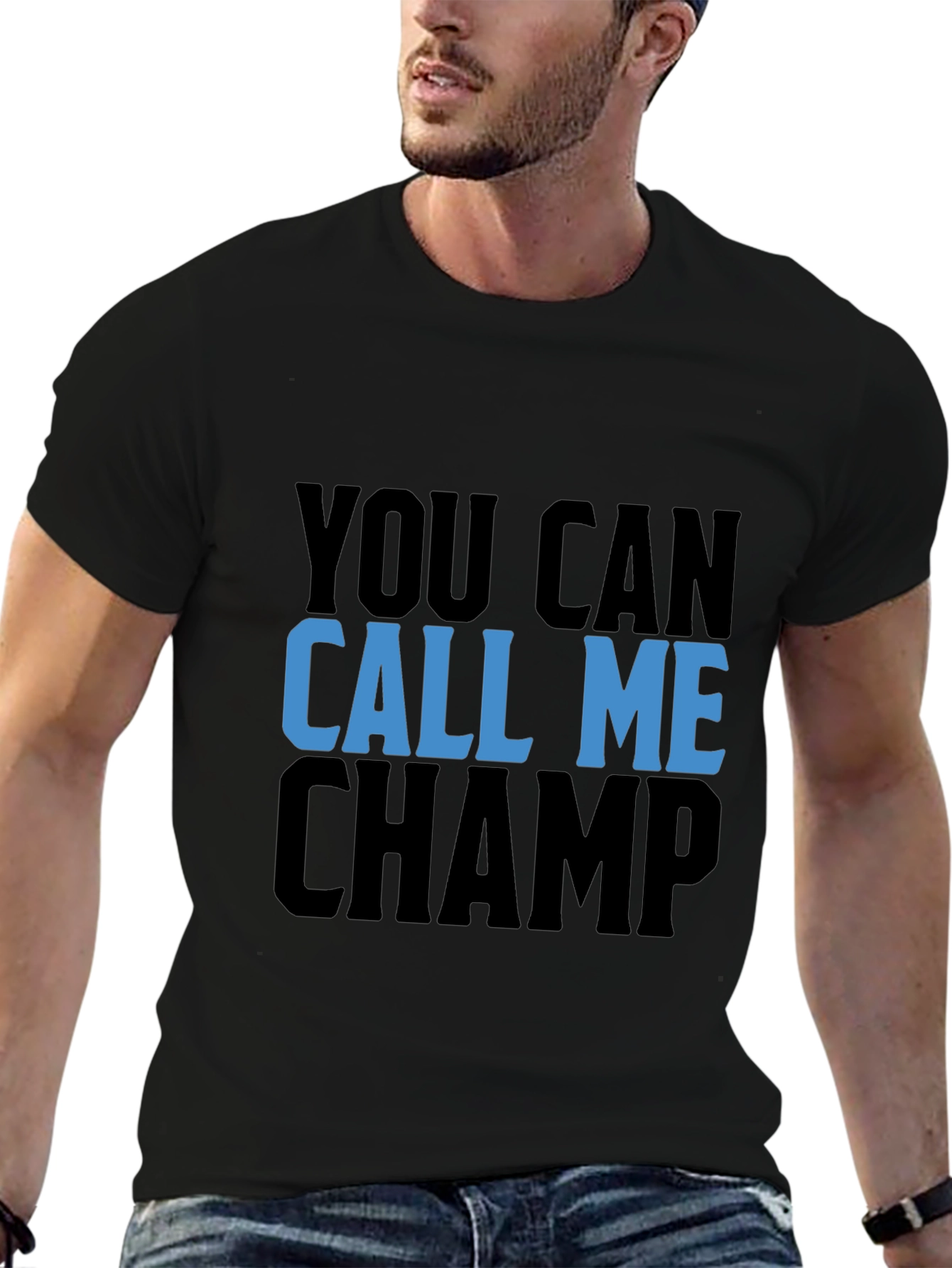 Call Me Champ Black T-Shirt