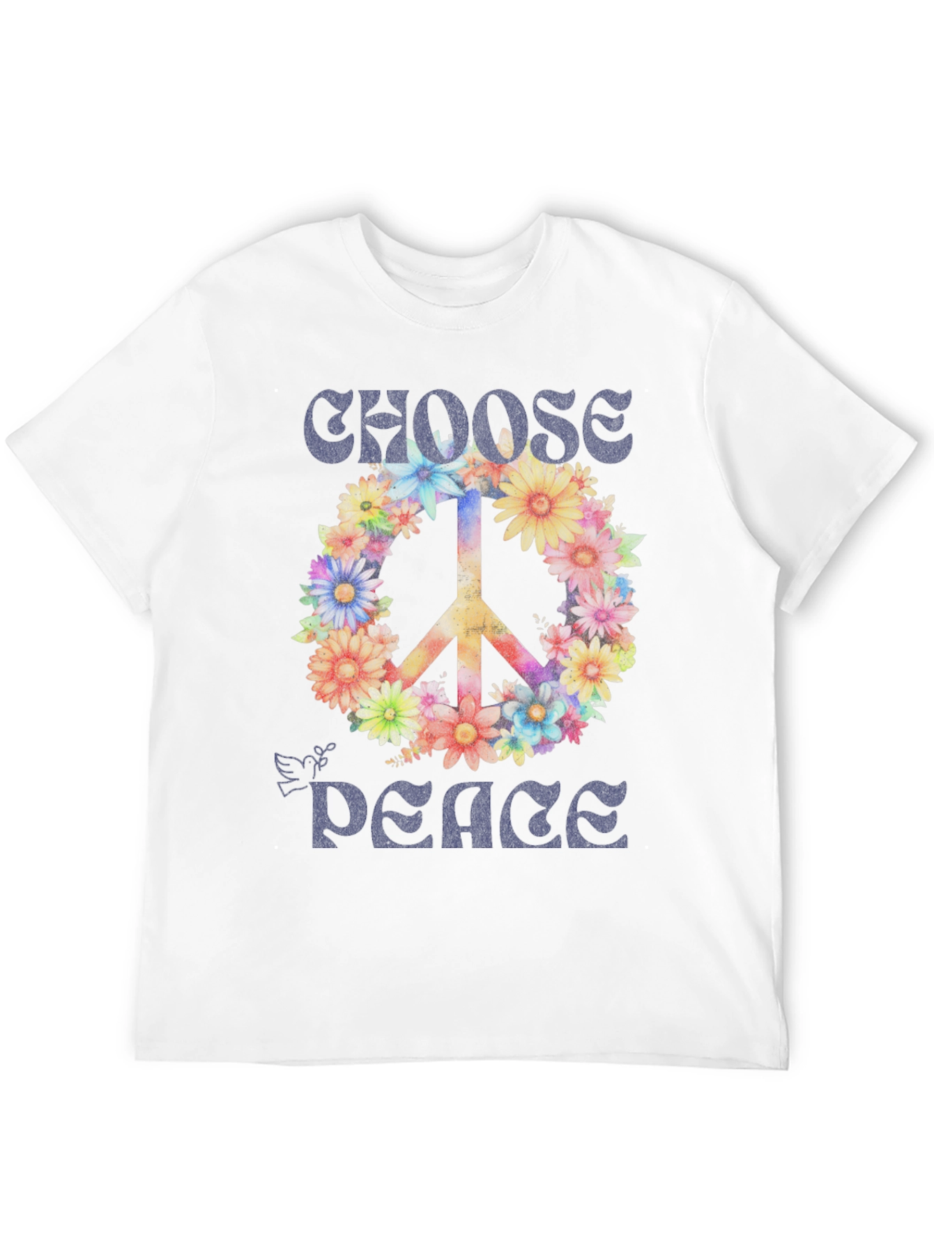 Choose Peace Floral Graphic T-Shirt