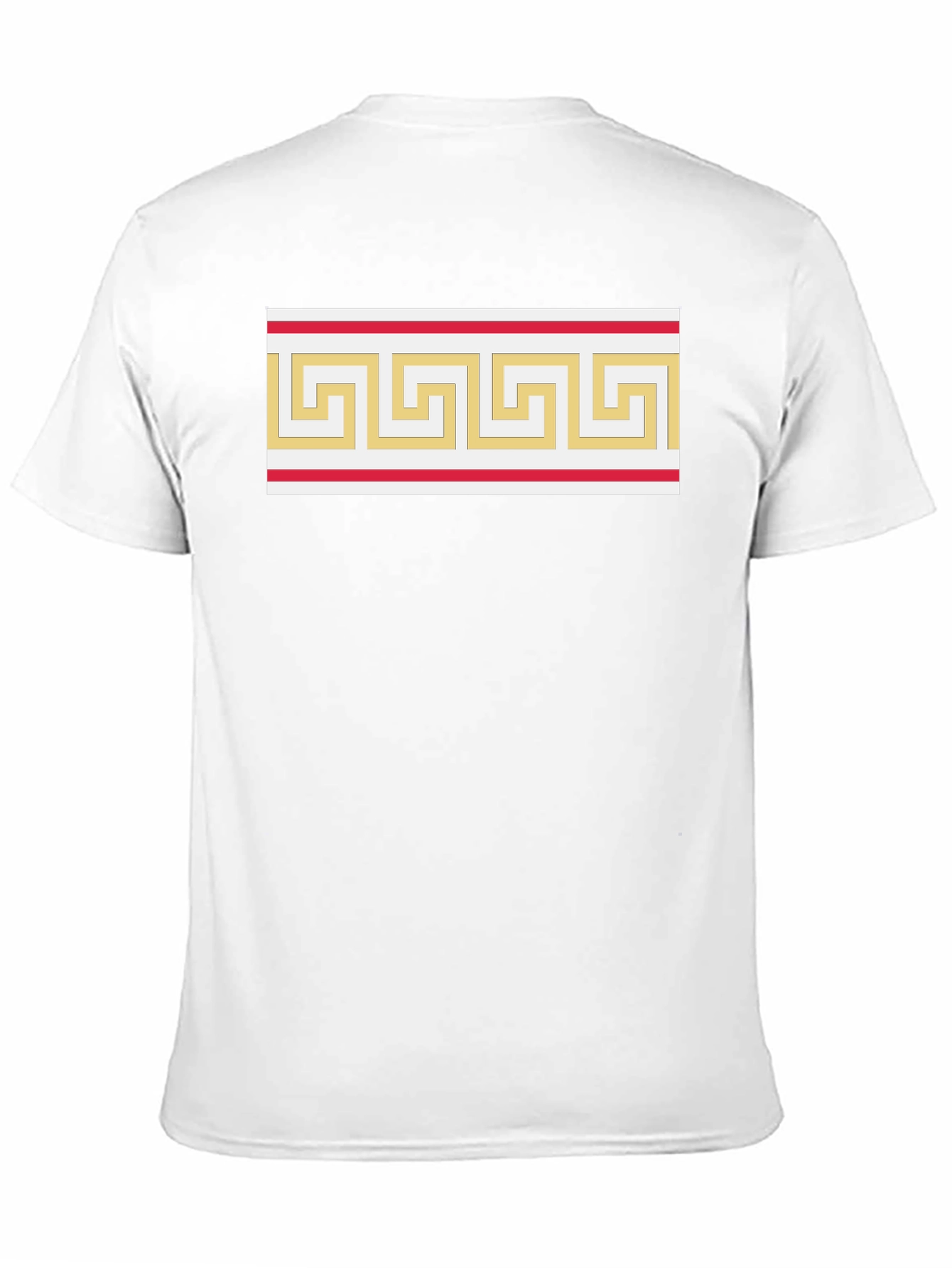 Greek Key Pattern Graphic Tee - Black