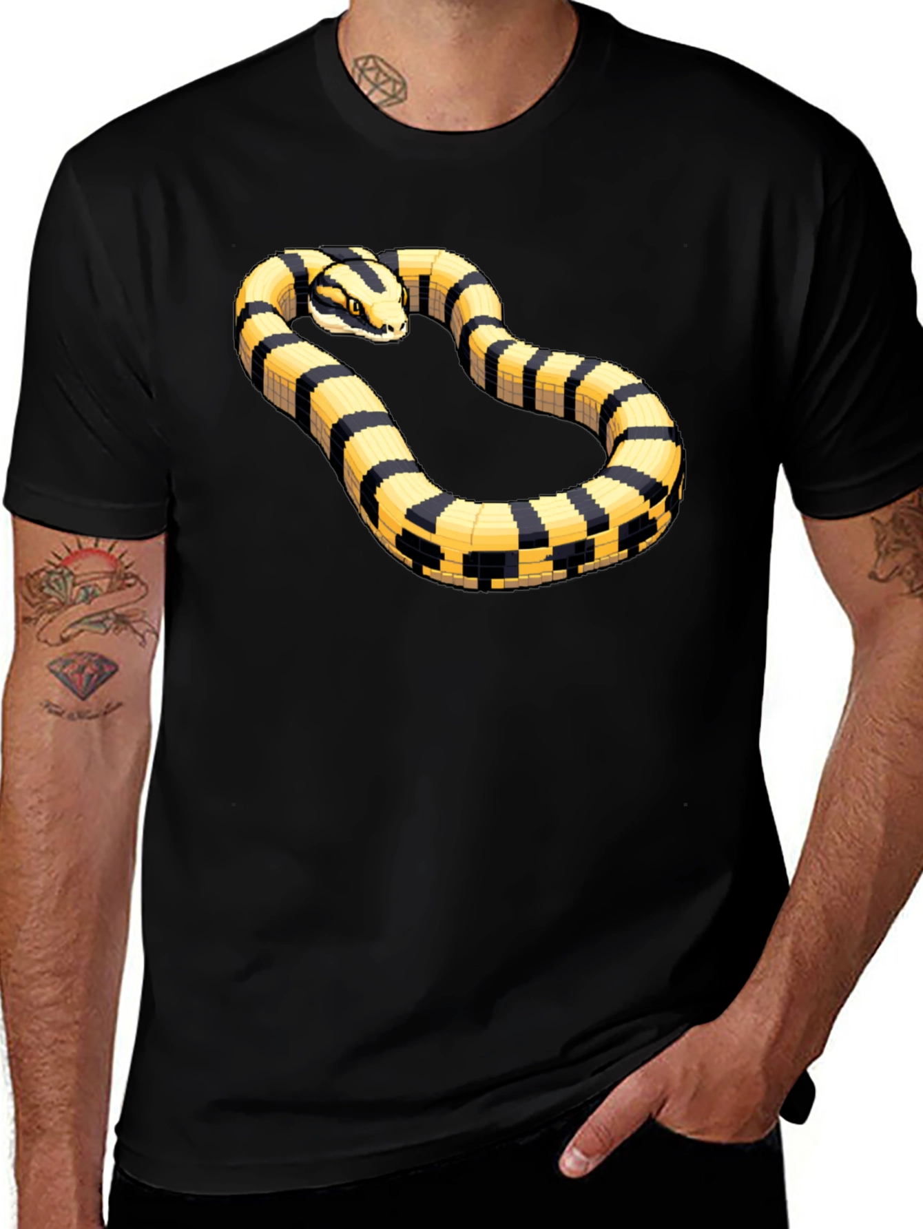 Striking Snake Tee - Pixel Art Style