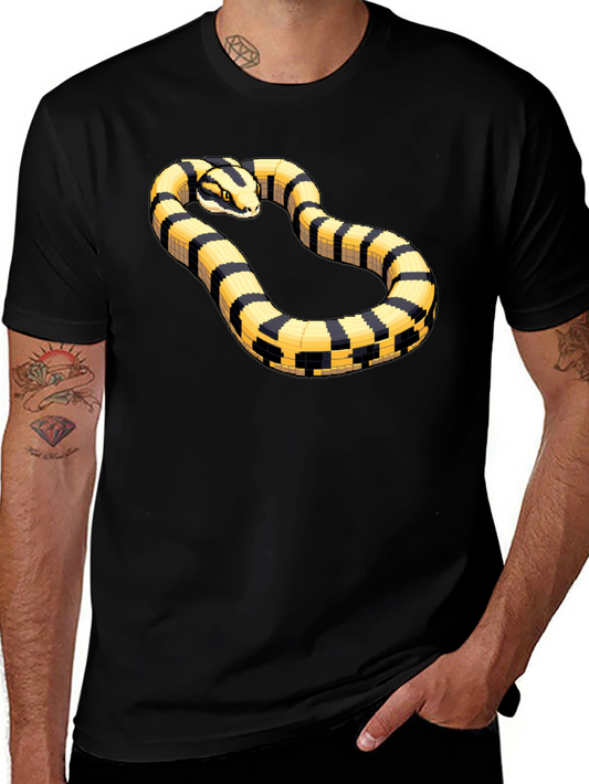 Striking Snake Tee - Pixel Art Style