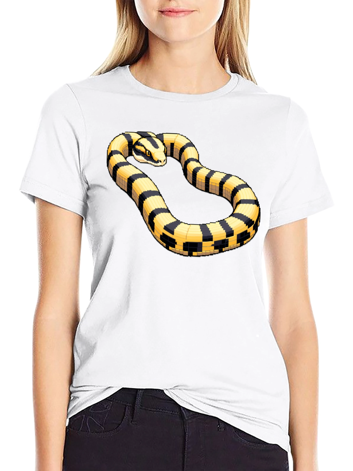 Striking Snake Tee - Pixel Art Style