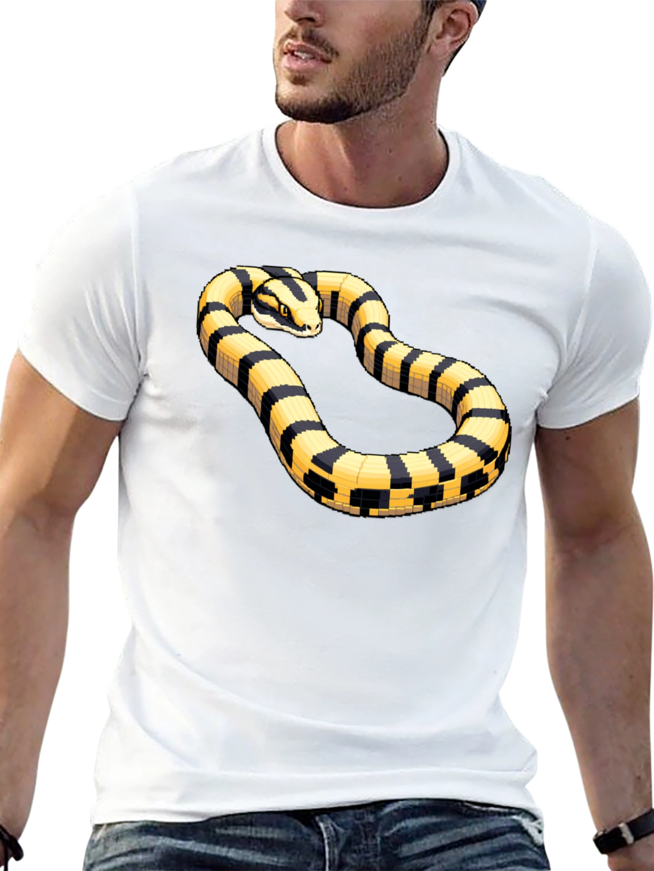 Striking Snake Tee - Pixel Art Style