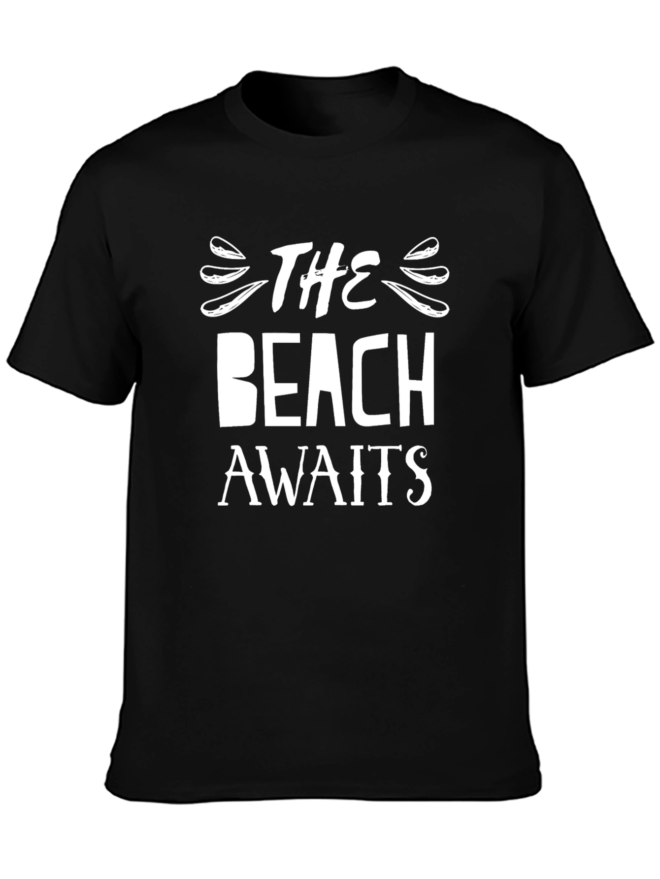 The Beach Awaits Graphic T-Shirt - Black