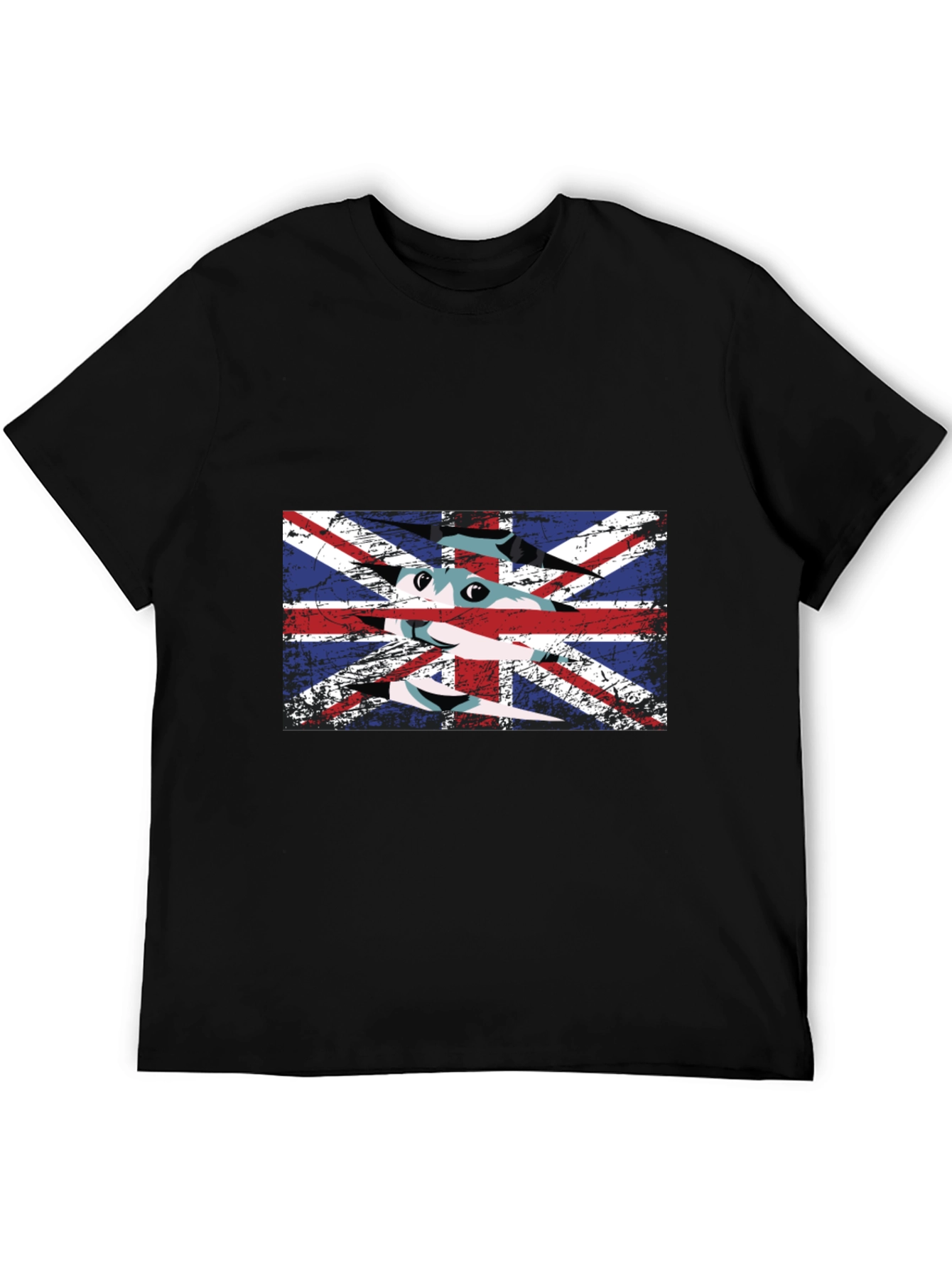British Flag Cat Graphic T-Shirt