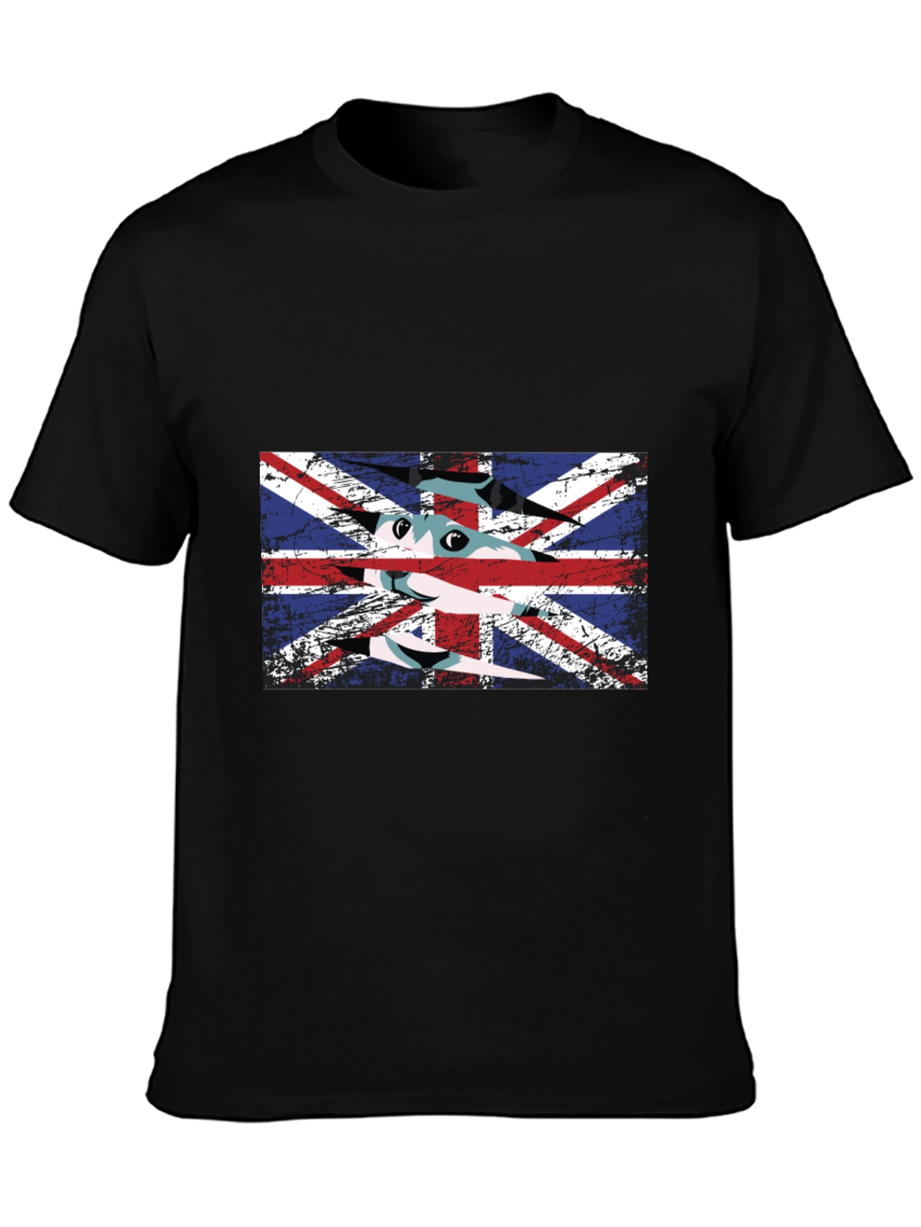 British Flag Cat Graphic T-Shirt