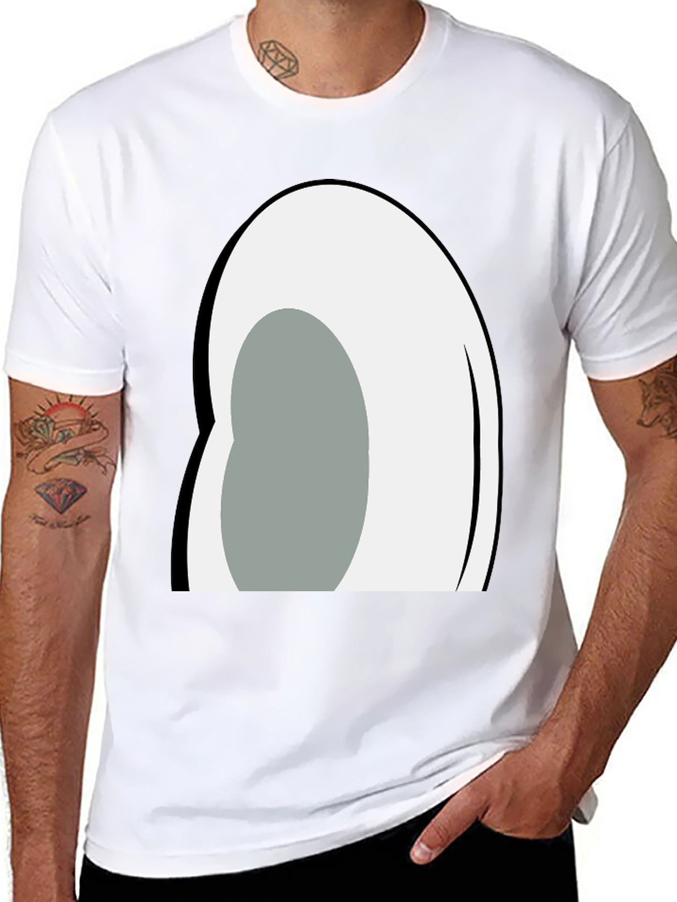 Cartoon Eye Graphic Black T-Shirt