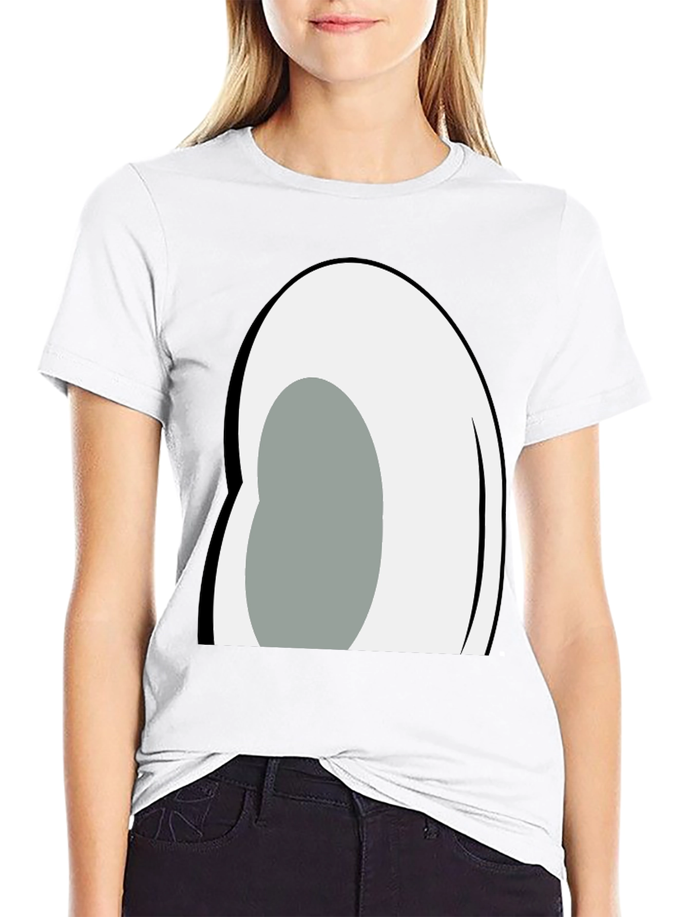 Cartoon Eye Graphic Black T-Shirt