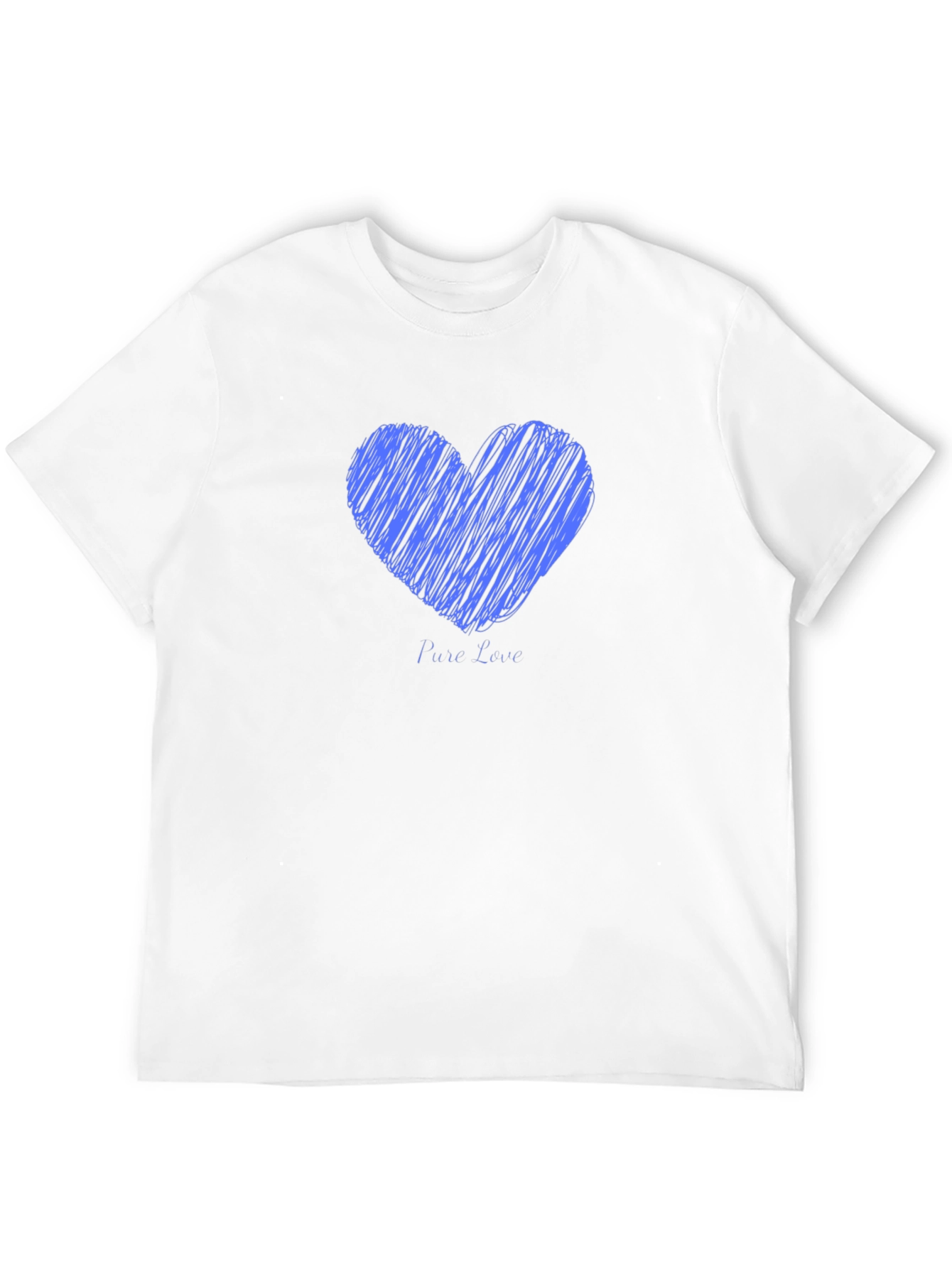 Mens Black T-Shirt with Blue Heart Graphic