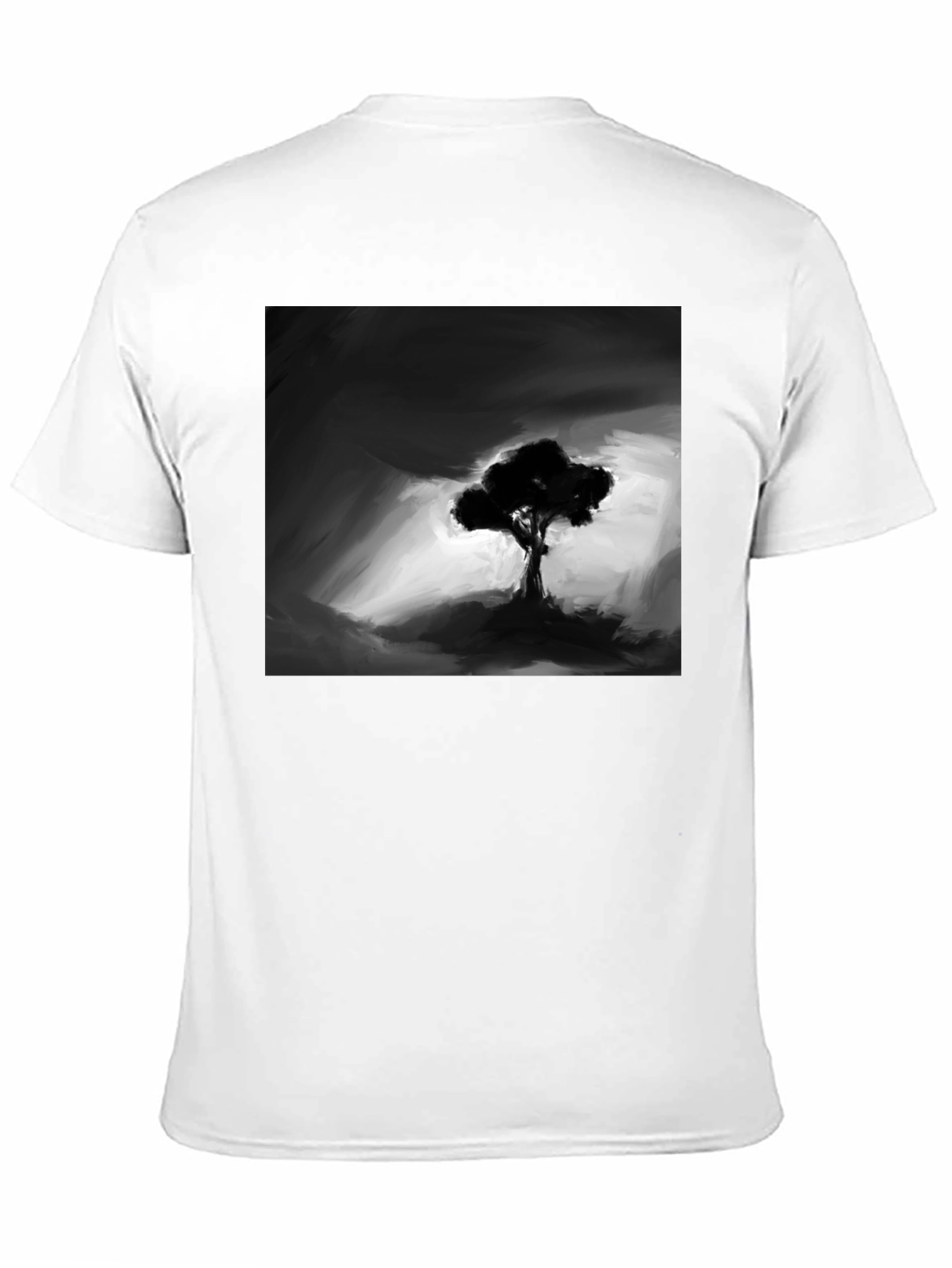 Monochrome Tree Graphic Tee - Stylish Mens Black T-Shirt
