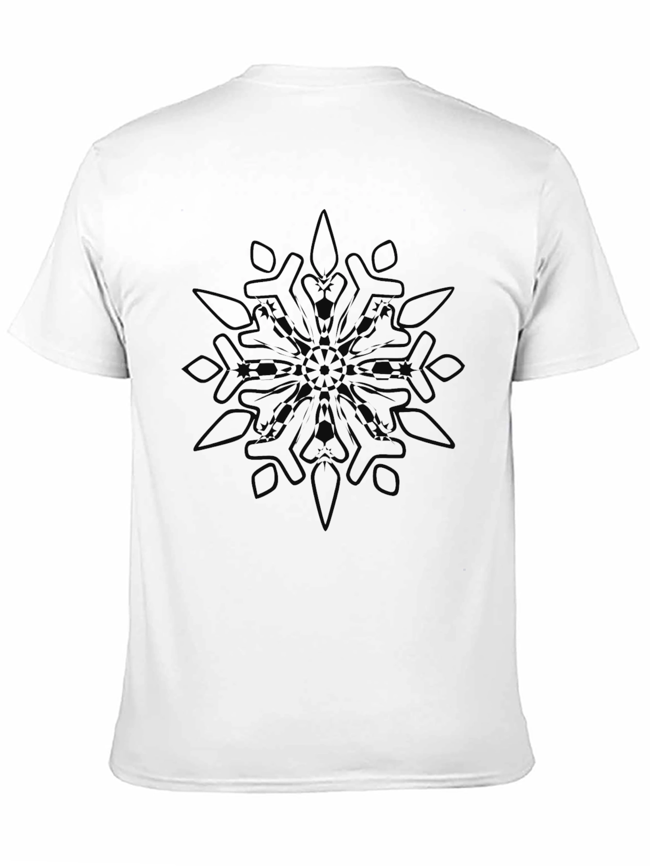 Abstract Snowflake Graphic Black T-Shirt