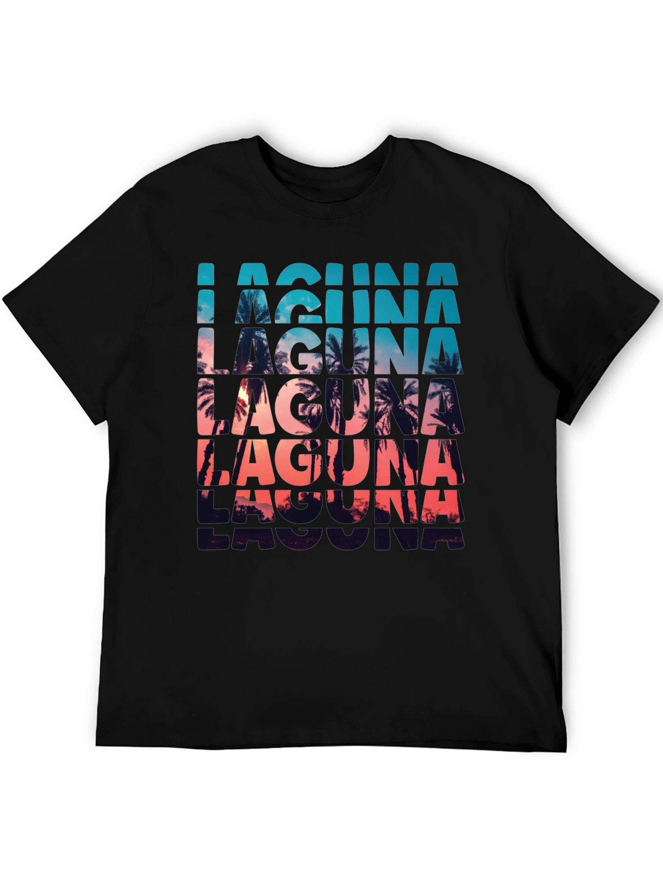 Laguna Palm Tree Sunset Graphic T-Shirt