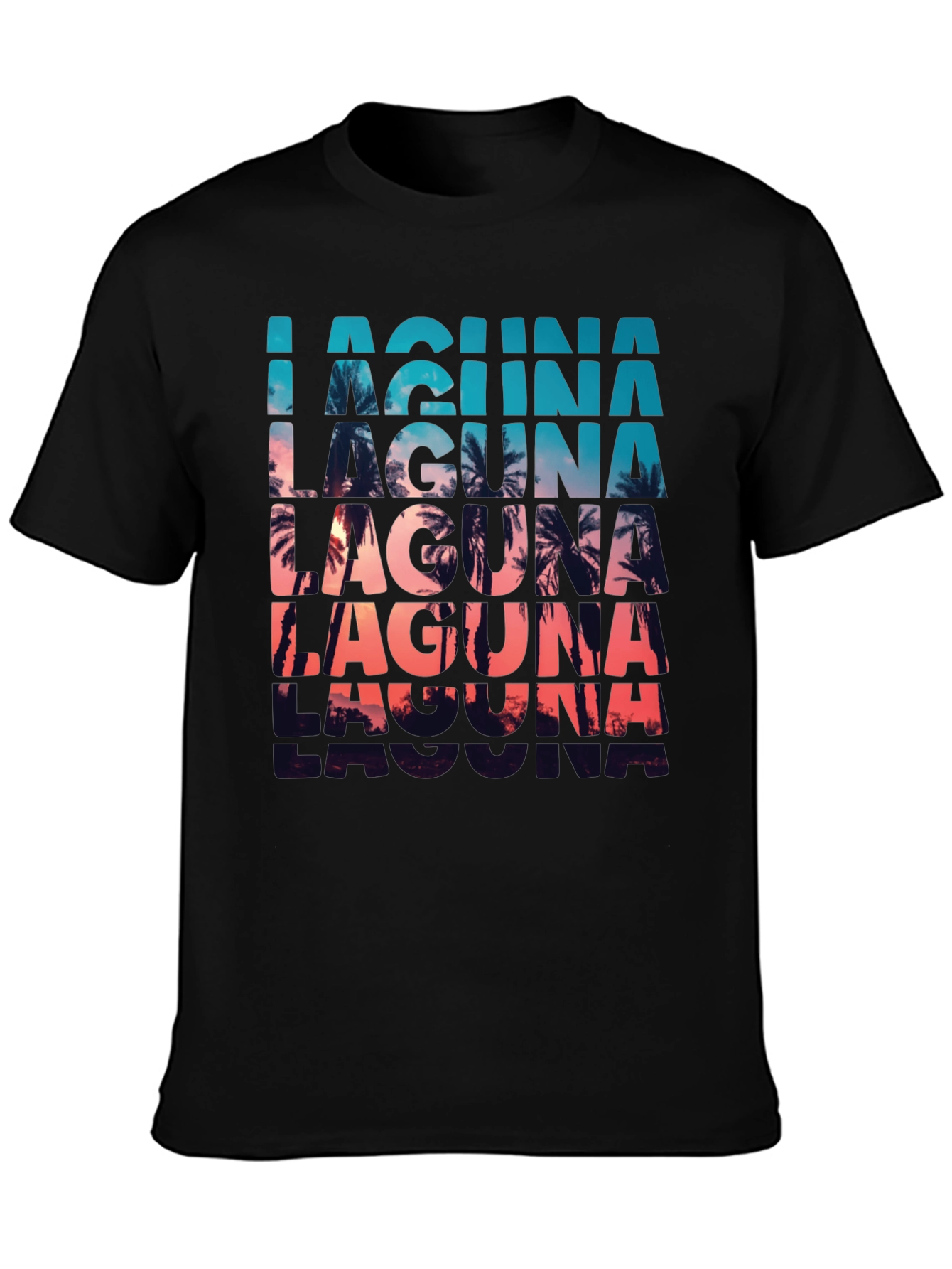 Laguna Palm Tree Sunset Graphic T-Shirt