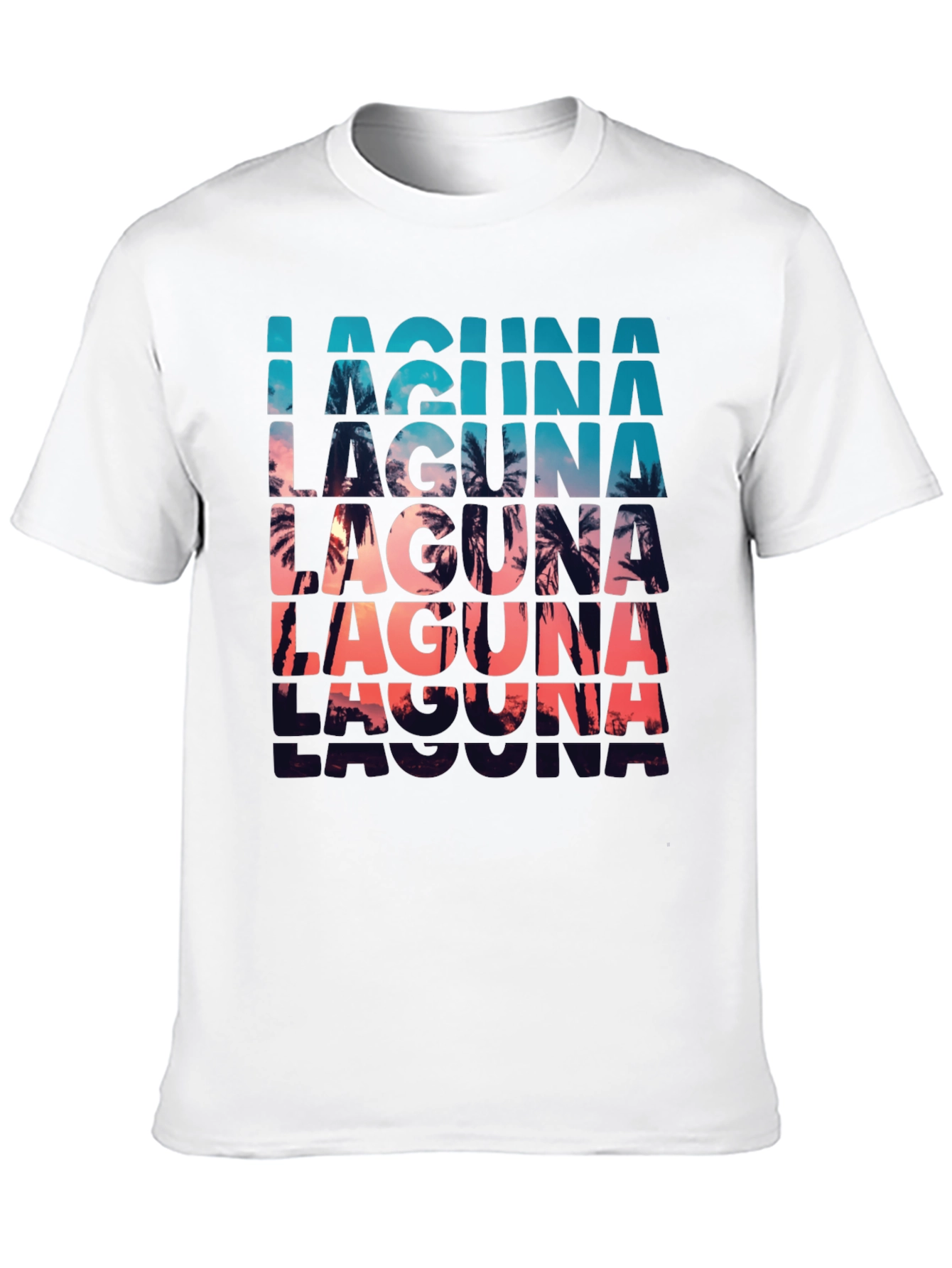 Laguna Palm Tree Sunset Graphic T-Shirt