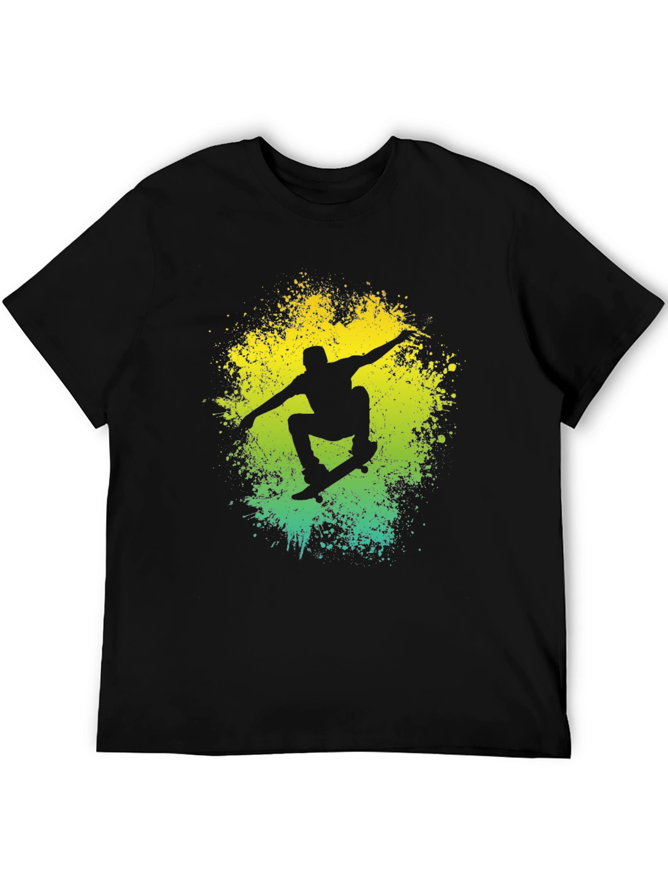 Skateboarding Silhouette Graphic T-Shirt - Cool Black Tee