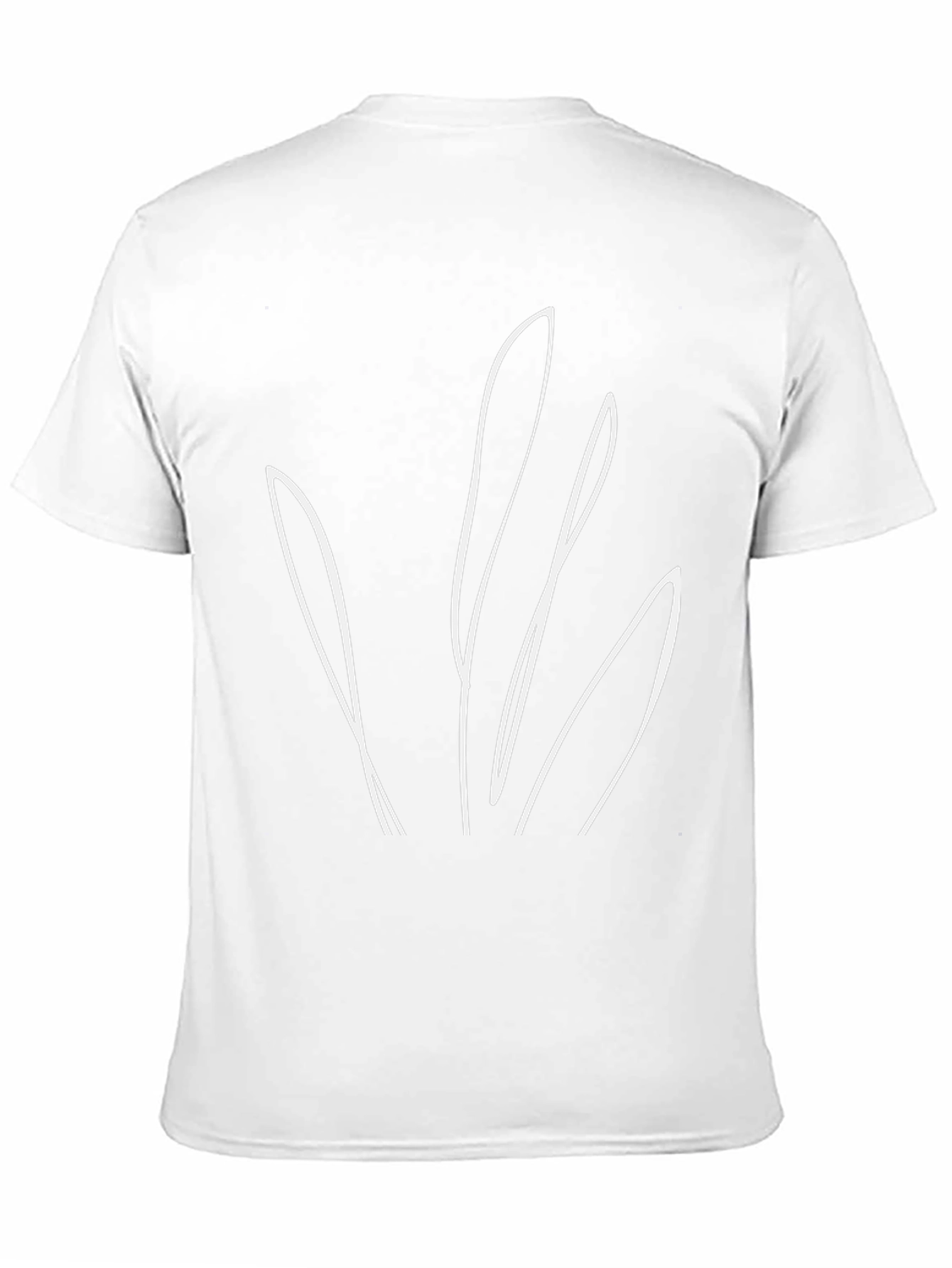 Minimalist Leaf Design Black T-Shirt
