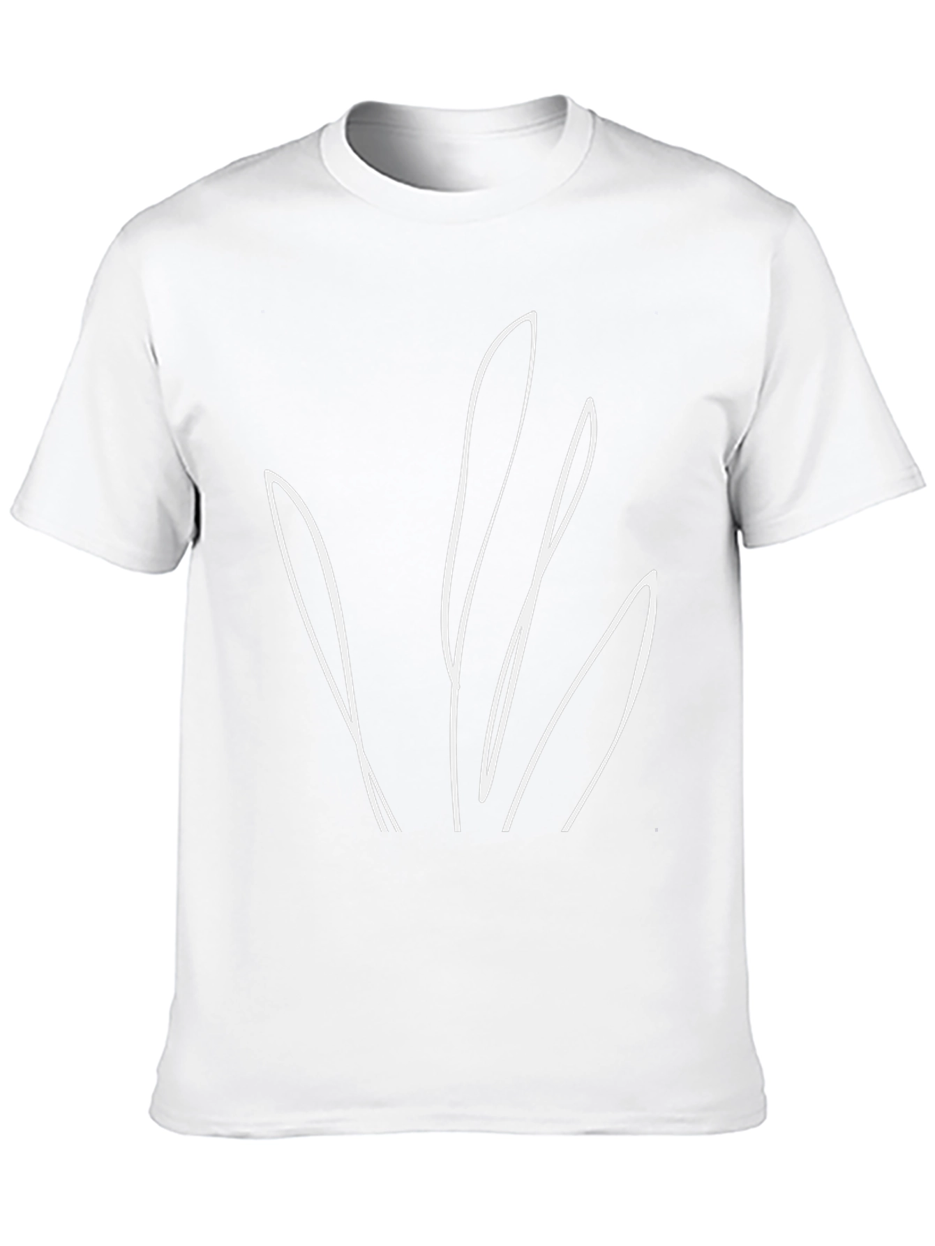 Minimalist Leaf Design Black T-Shirt