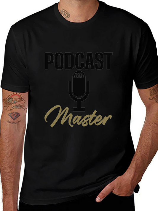 Podcast Master T-Shirt - Black Graphic Tee for Audio Professionals