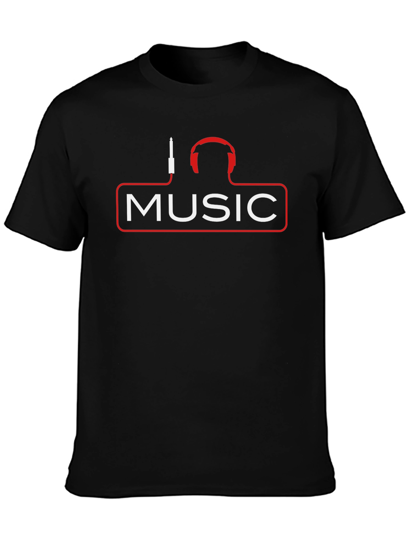 Music Headphones Graphic T-Shirt - Black