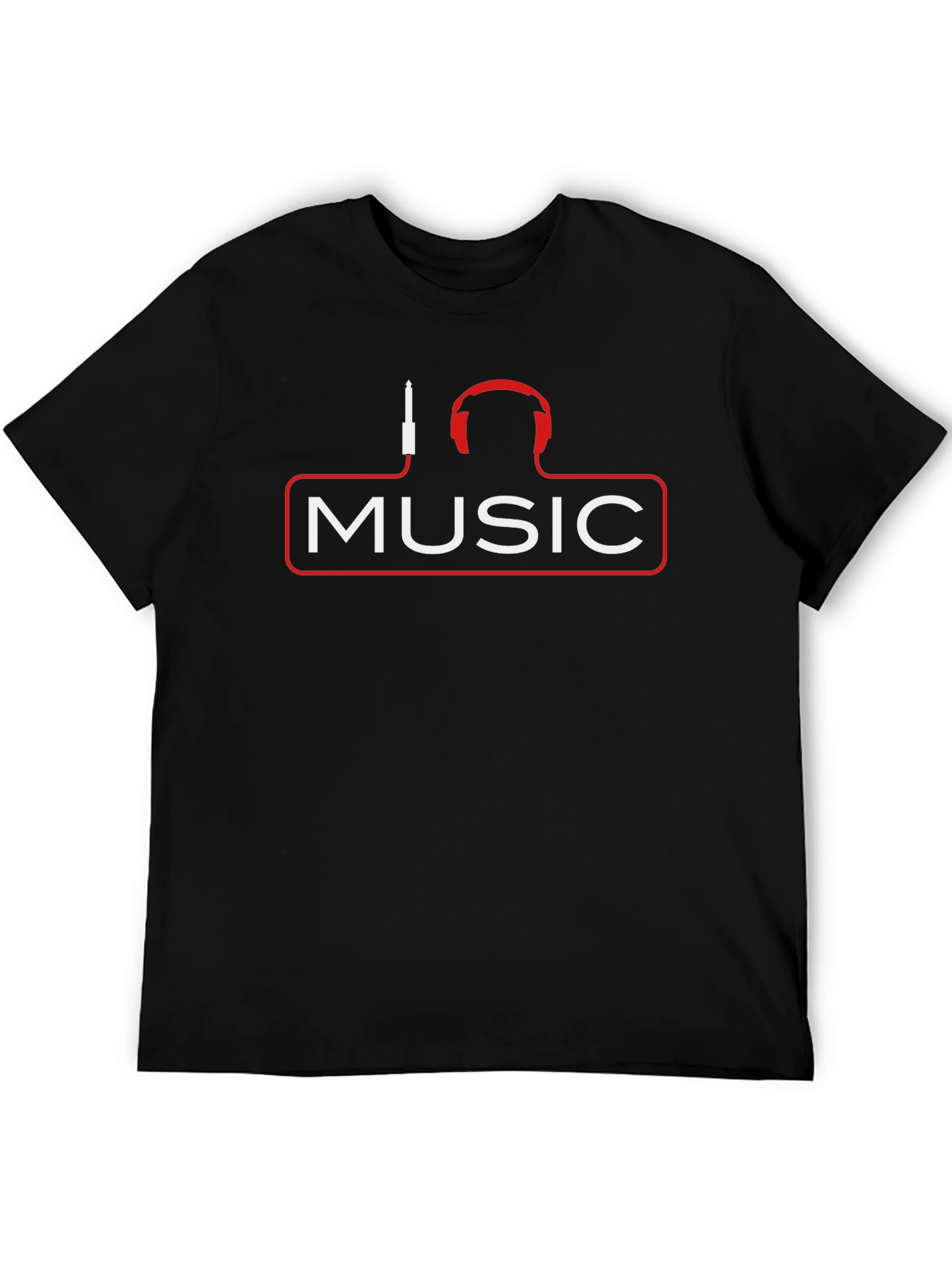 Music Headphones Graphic T-Shirt - Black
