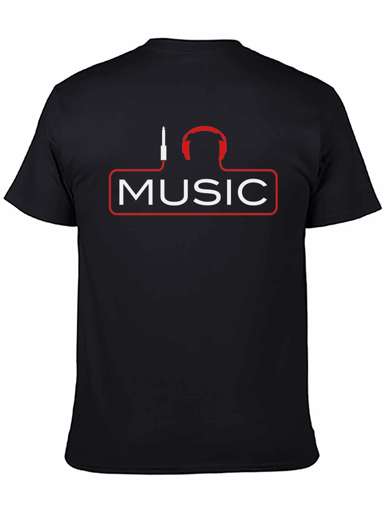 Music Headphones Graphic T-Shirt - Black