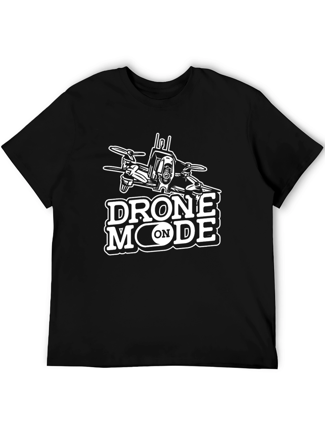 Drone Mode T-Shirt - Black Cotton Graphic Tee