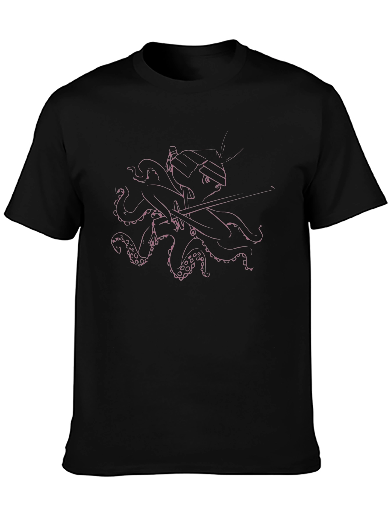 Samurai Octopus Black T-Shirt